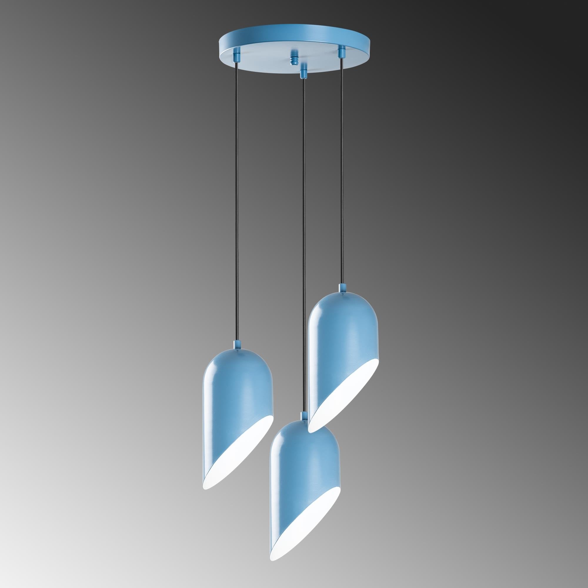 Kesik 6176 3 Açık Mavi Sıvama Sarkıt Aydınlatma | ByLamp