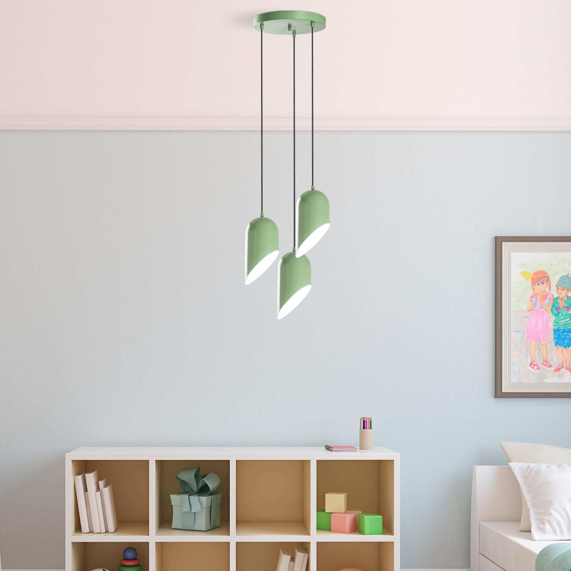 Kesik 6176 3 Mint Yeşili Sıvama Sarkıt Aydınlatma | ByLamp