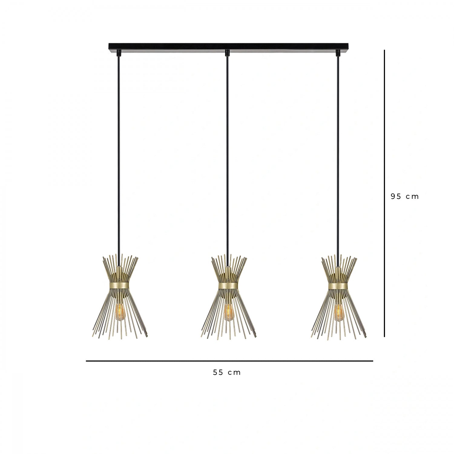 Hedgehog Row Antique Color 3-Wire Pendant Lamp | ByLamp