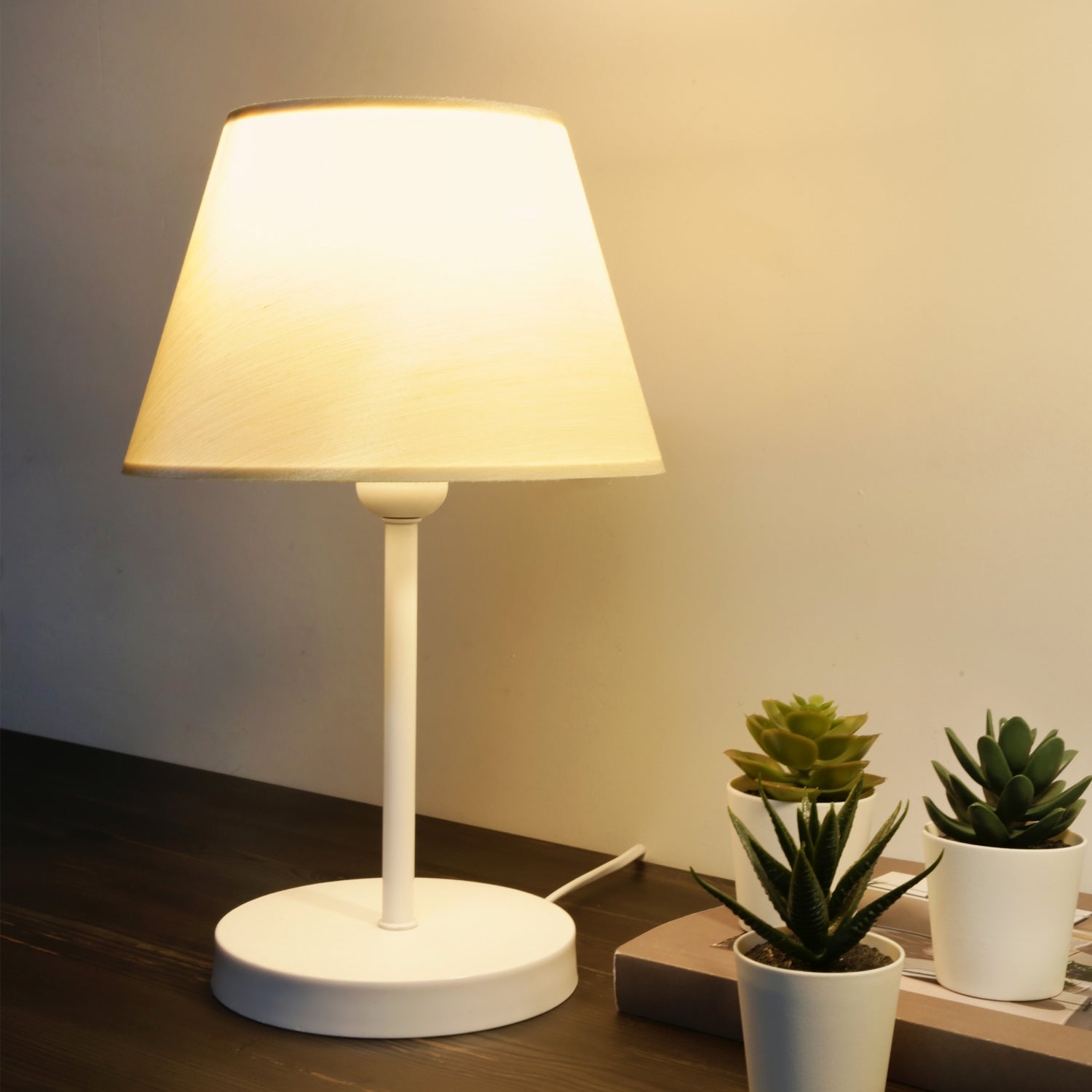 Cream Fabric White Body Lampshade | ByLamp