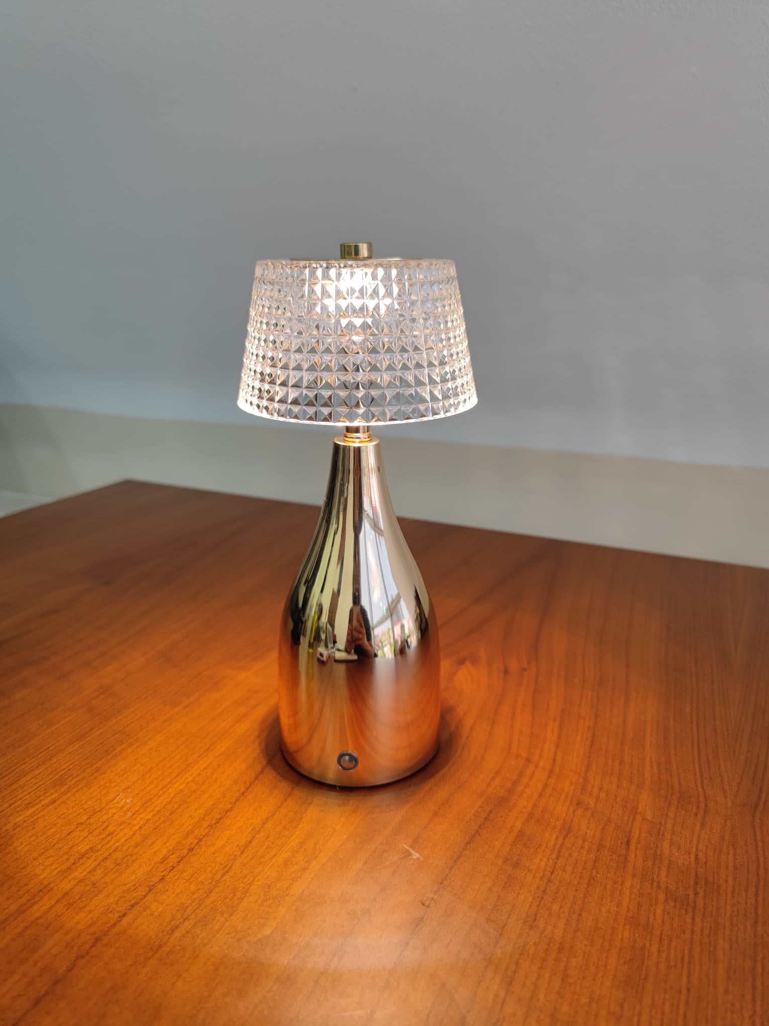 Crystal Lampshade Gold Base Table Lamp Touch 3 Light Color Dimmable