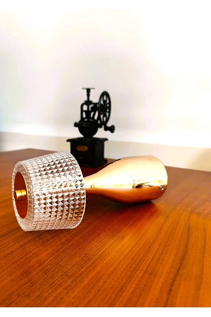 Kristal Abajur Gold Taban Masa Lambası Dokunmatik 3 Işık Rengi Dim Edilebilir