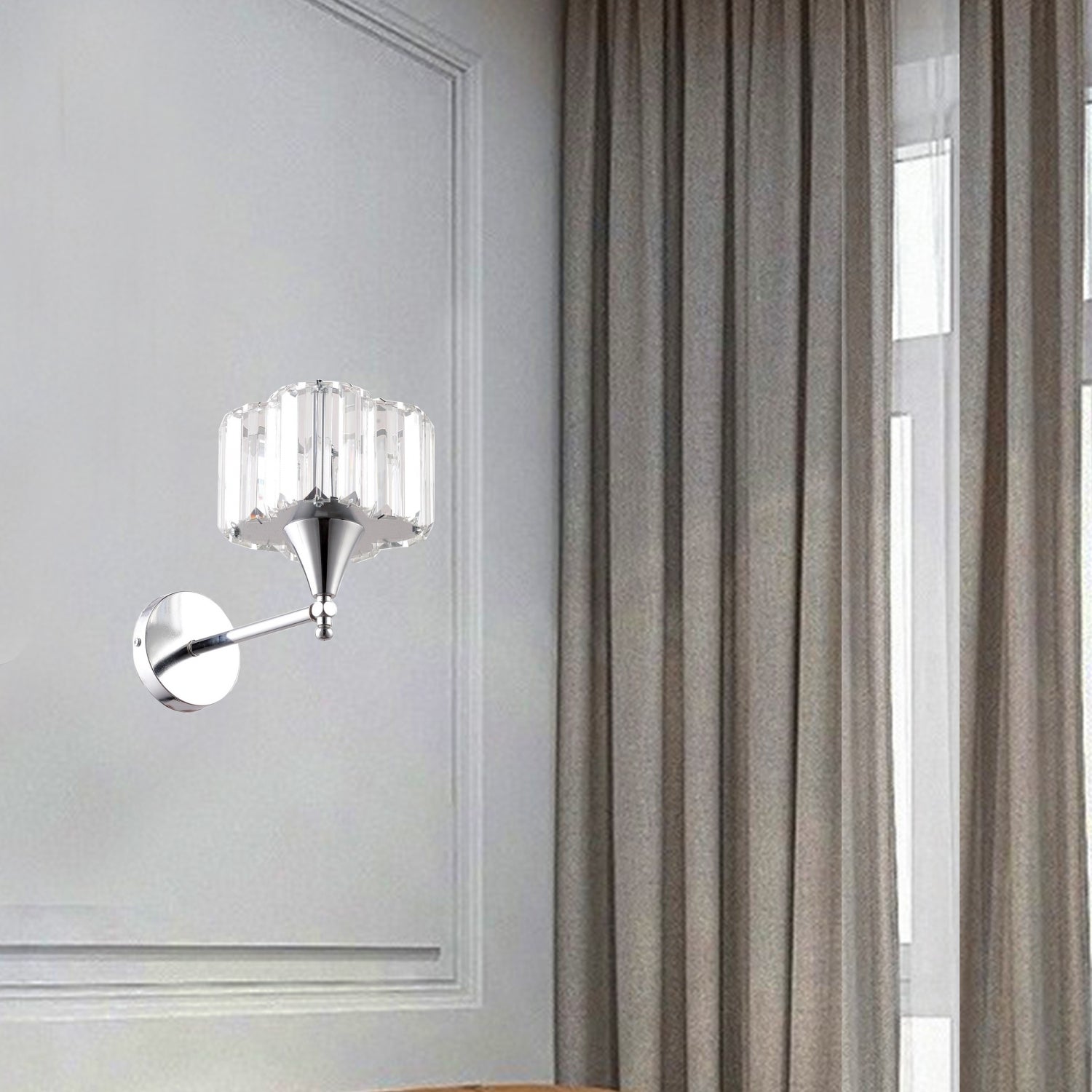 Crystal Glass Wall Sconce Curved | ByLamp