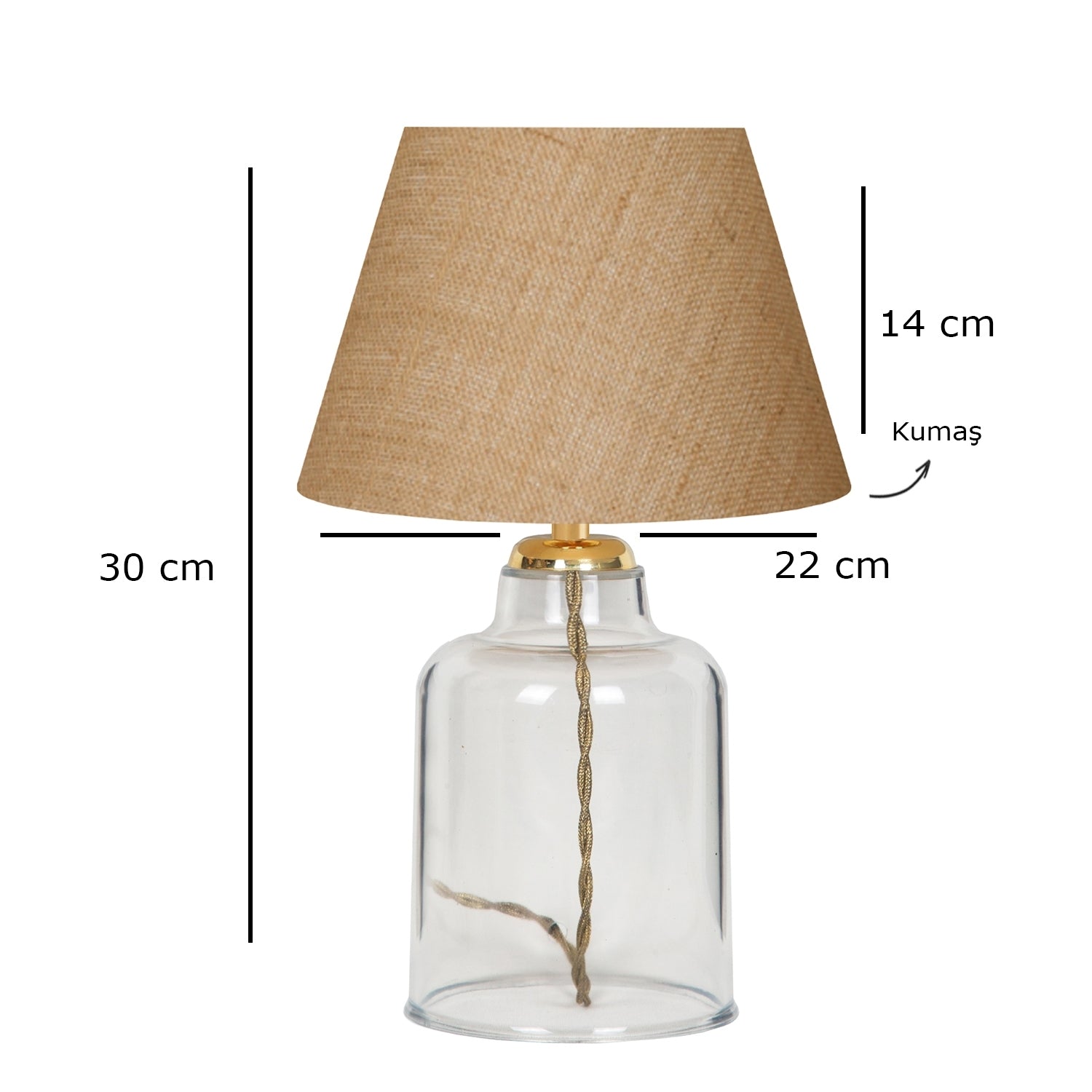 Crystal Body Jute Fabric Lampshade | ByLamp