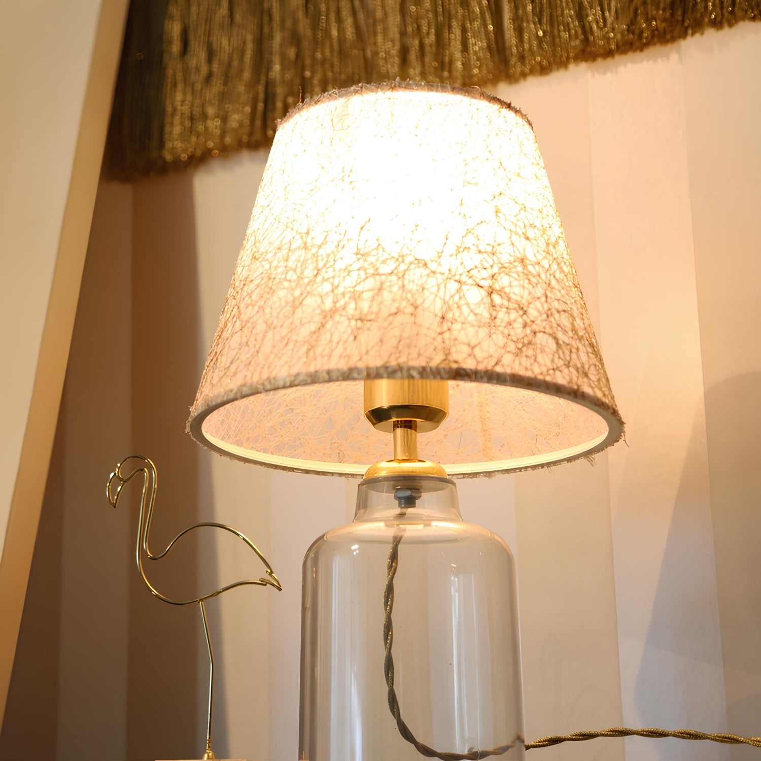 Crystal Body Cream Coffee Hat Lampshade Table Lamp | ByLamp