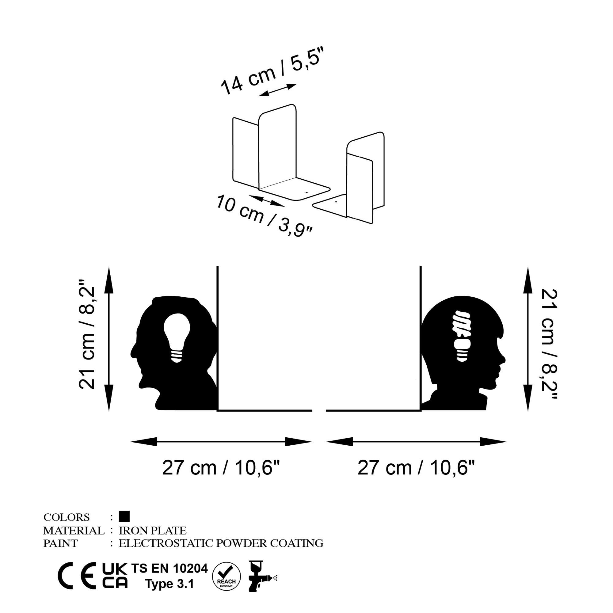 KT-029 Dekoratif Metal Kitap Tutucu | ByLamp