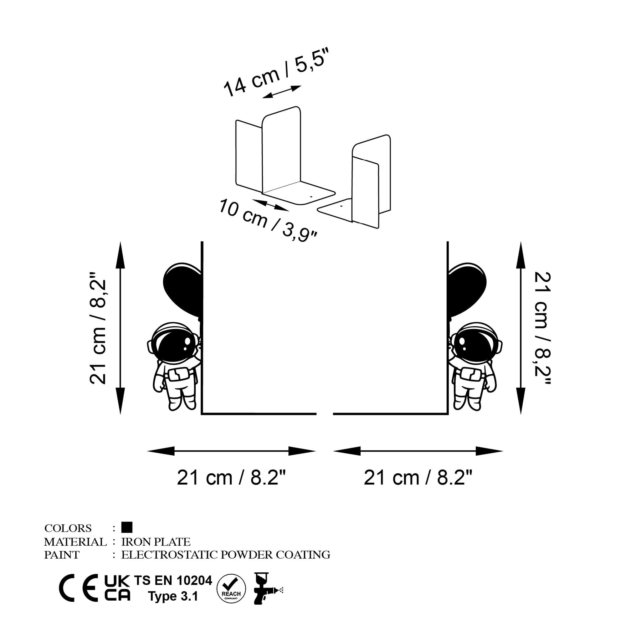 KT-036 Dekoratif Metal Kitap Tutucu | ByLamp