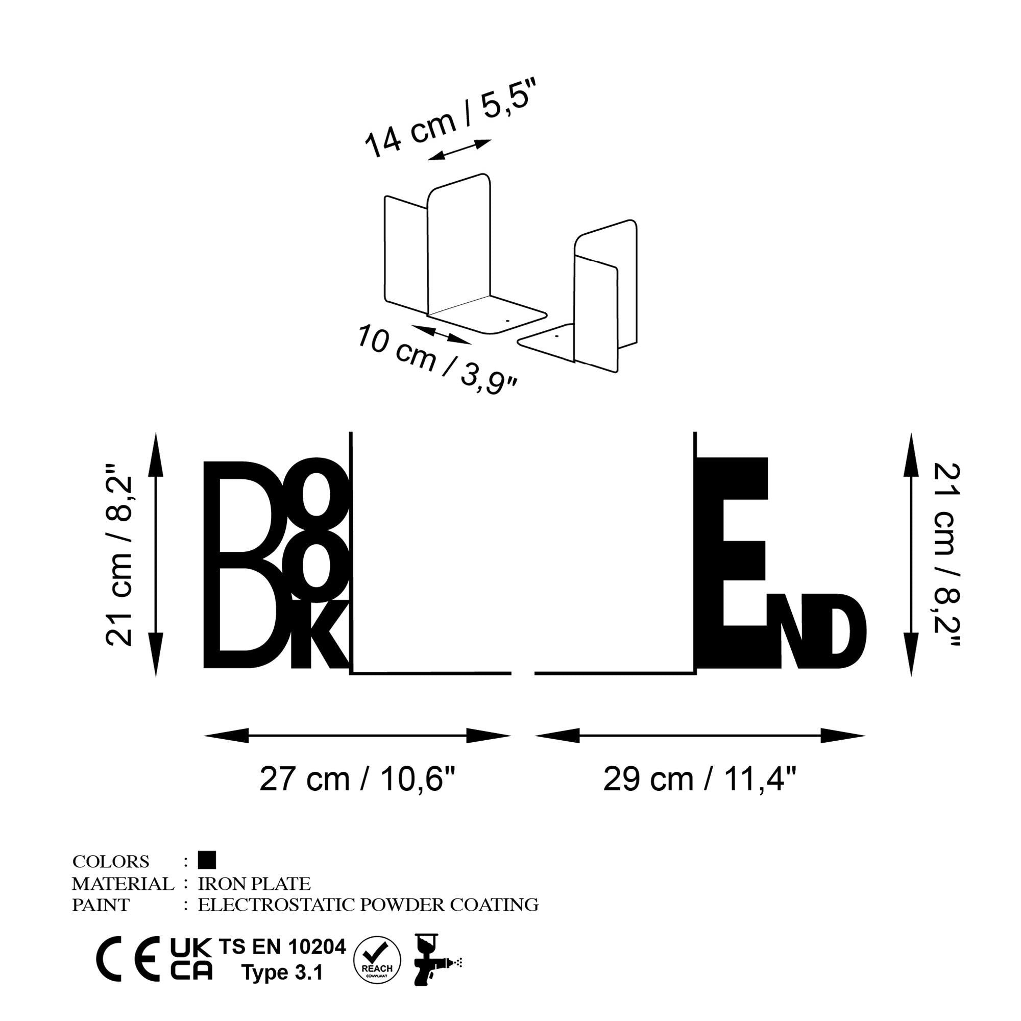KT-037 Dekoratif Metal Kitap Tutucu | ByLamp