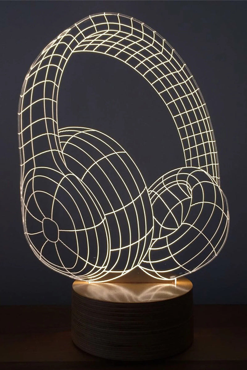 Kulaklık Figürlü Dekoratif Hediye Led Masa Lambası | BYLAMP