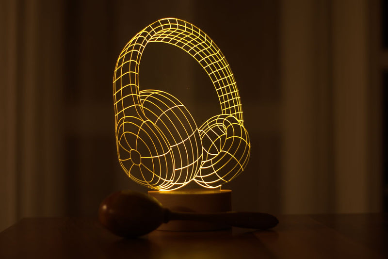 3-D Headphone LED Lamp