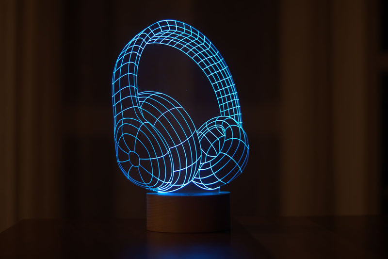 Lámpara LED de auriculares 3-D