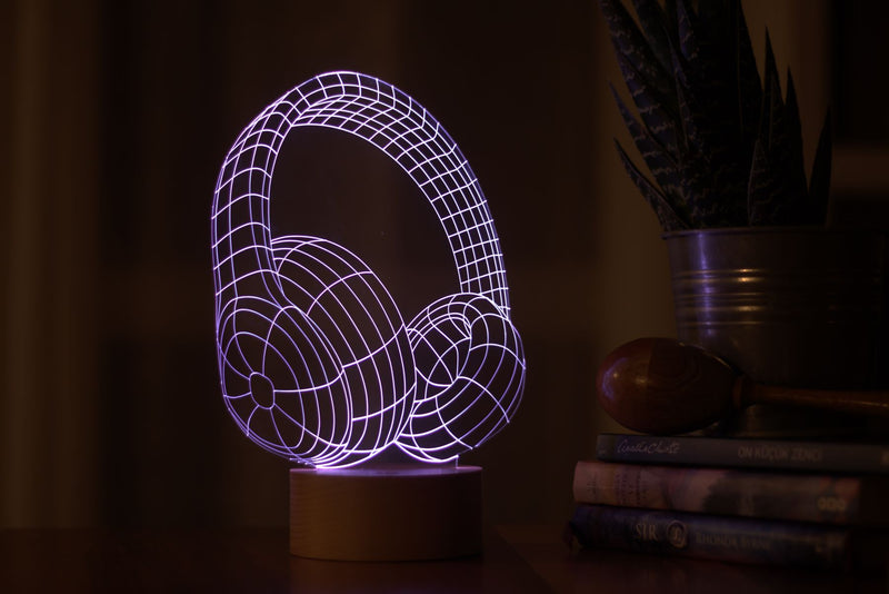 3-D Headphone LED Lamp