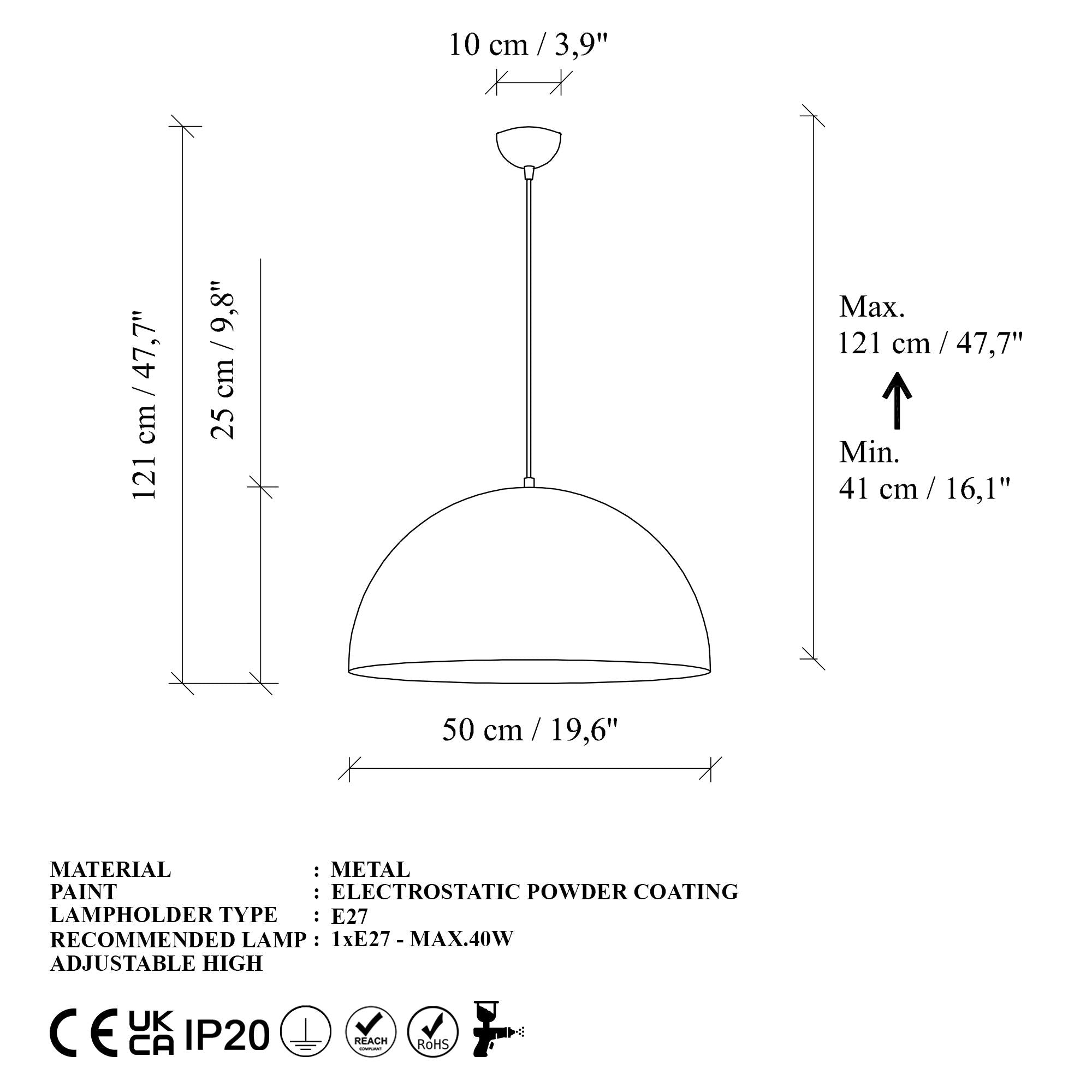 Küre 50 MR 723 1 Sıvama Sarkıt Aydınlatma | ByLamp