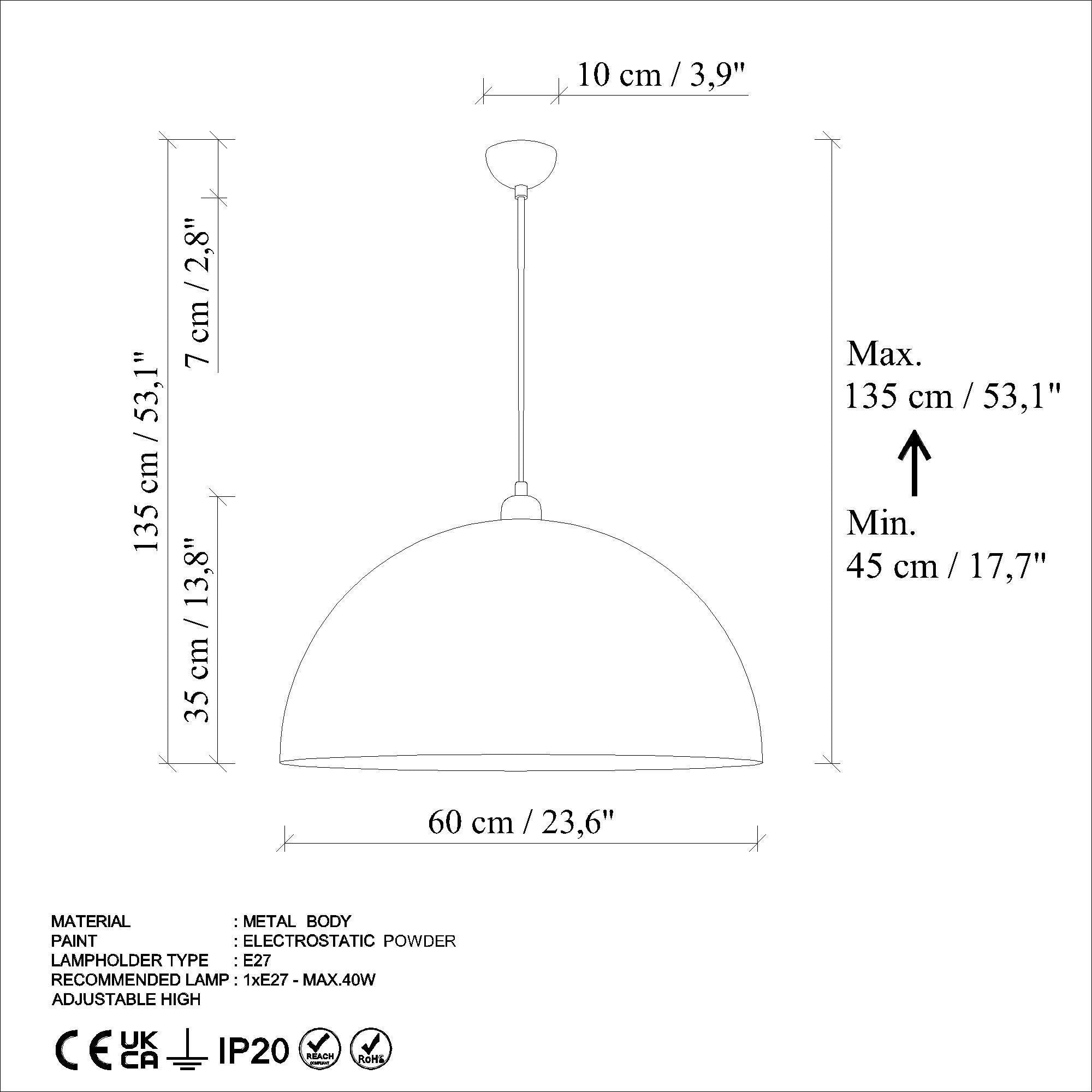 Küre 60 236 Retro Sıvama Sarkıt Aydınlatma | ByLamp