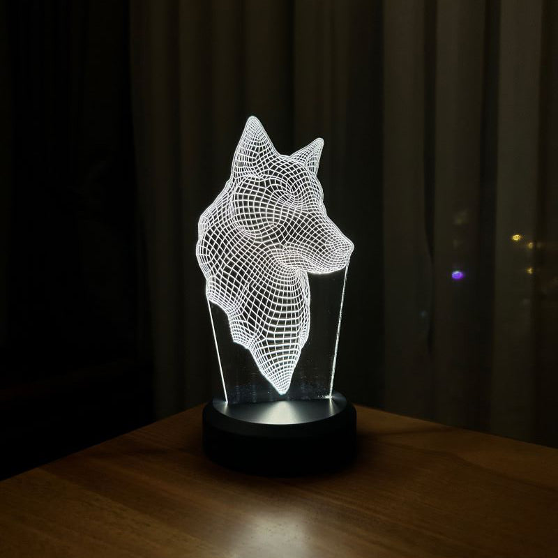 3D wolf head led lamp
