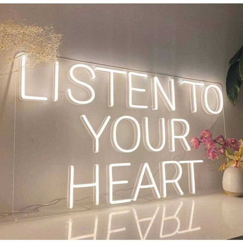 Listen To Your Heart Figürlü Dekoratif Hediye Neon Lamba