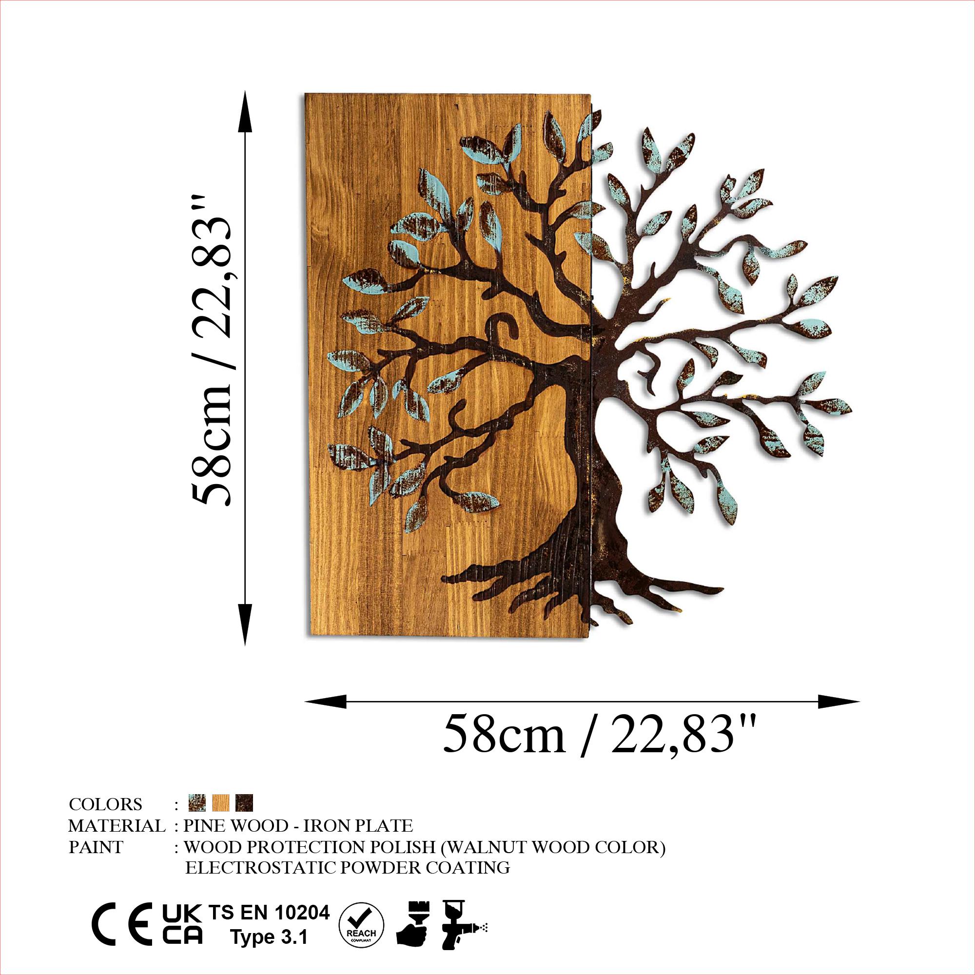 MA-124-A Ahşap Metal Duvar Tablosu | ByLamp