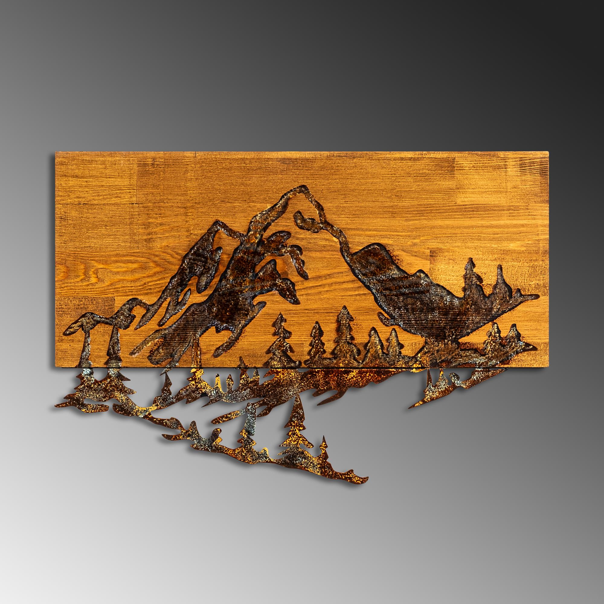 MA-128-A Ahşap Metal Duvar Tablosu | ByLamp