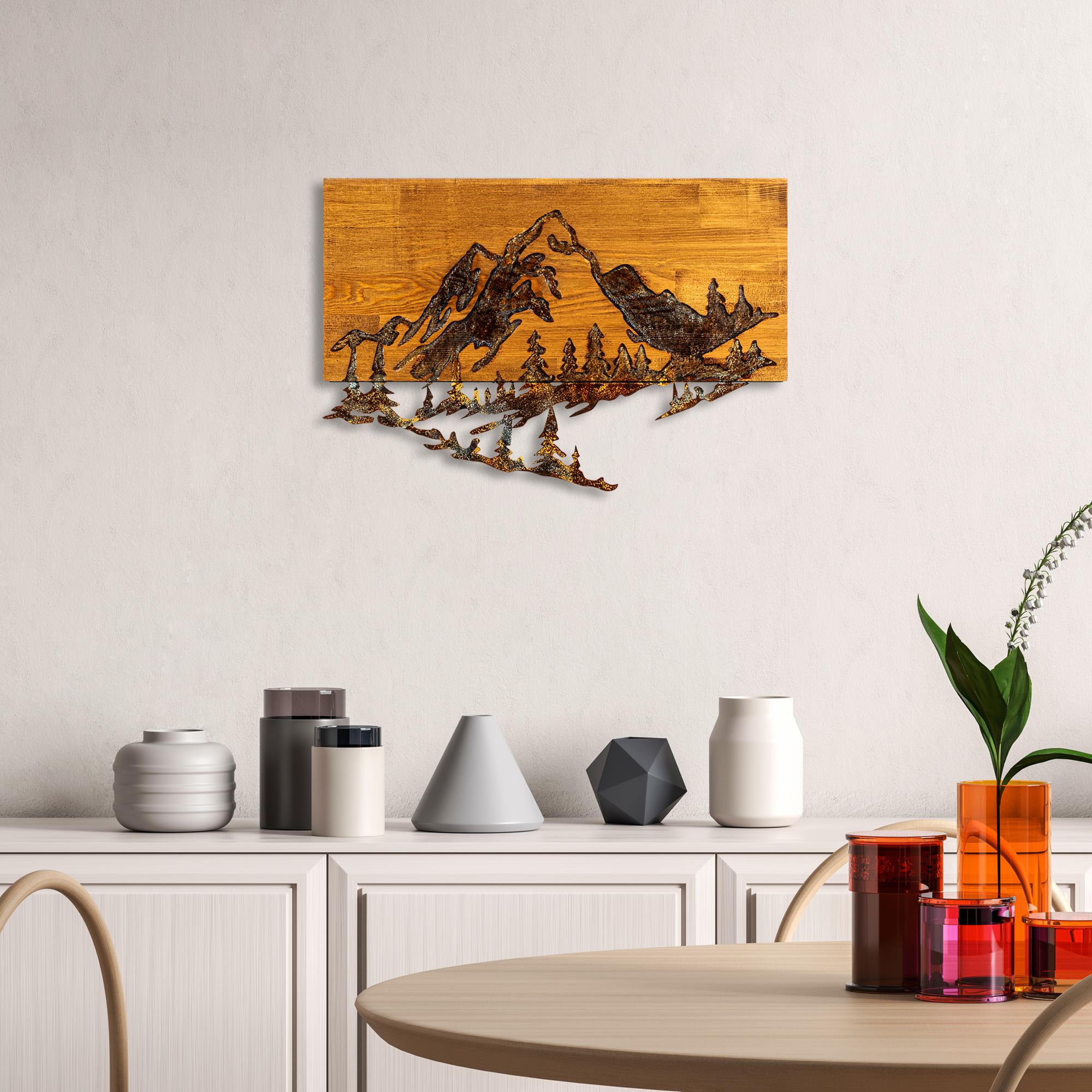 MA-128-A Ahşap Metal Duvar Tablosu | ByLamp