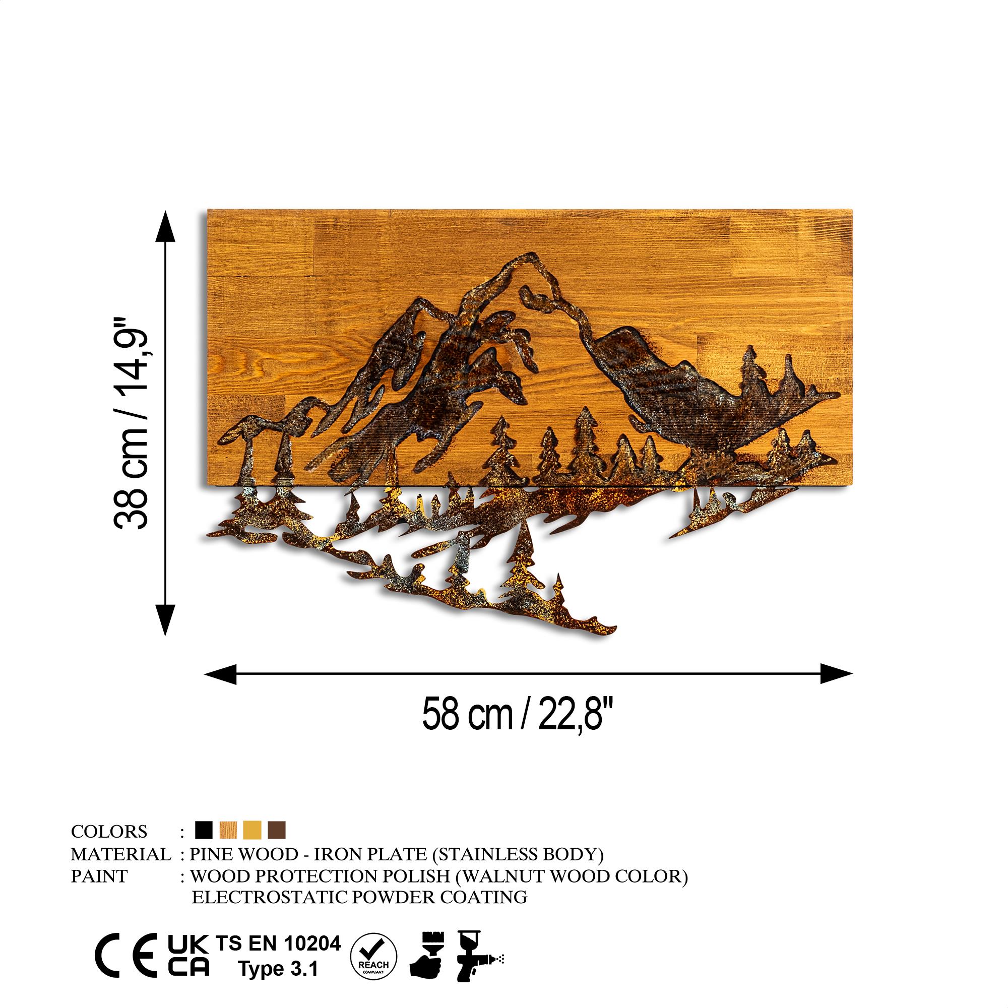 MA-128-A Ahşap Metal Duvar Tablosu | ByLamp