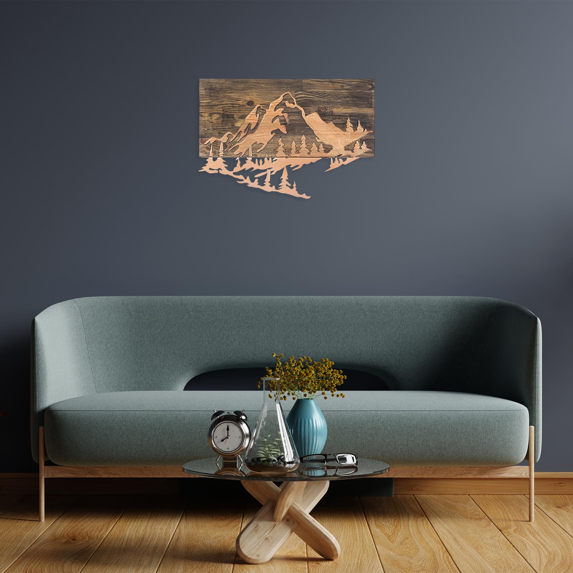 MA-128 Ahşap Metal Duvar Tablosu | ByLamp