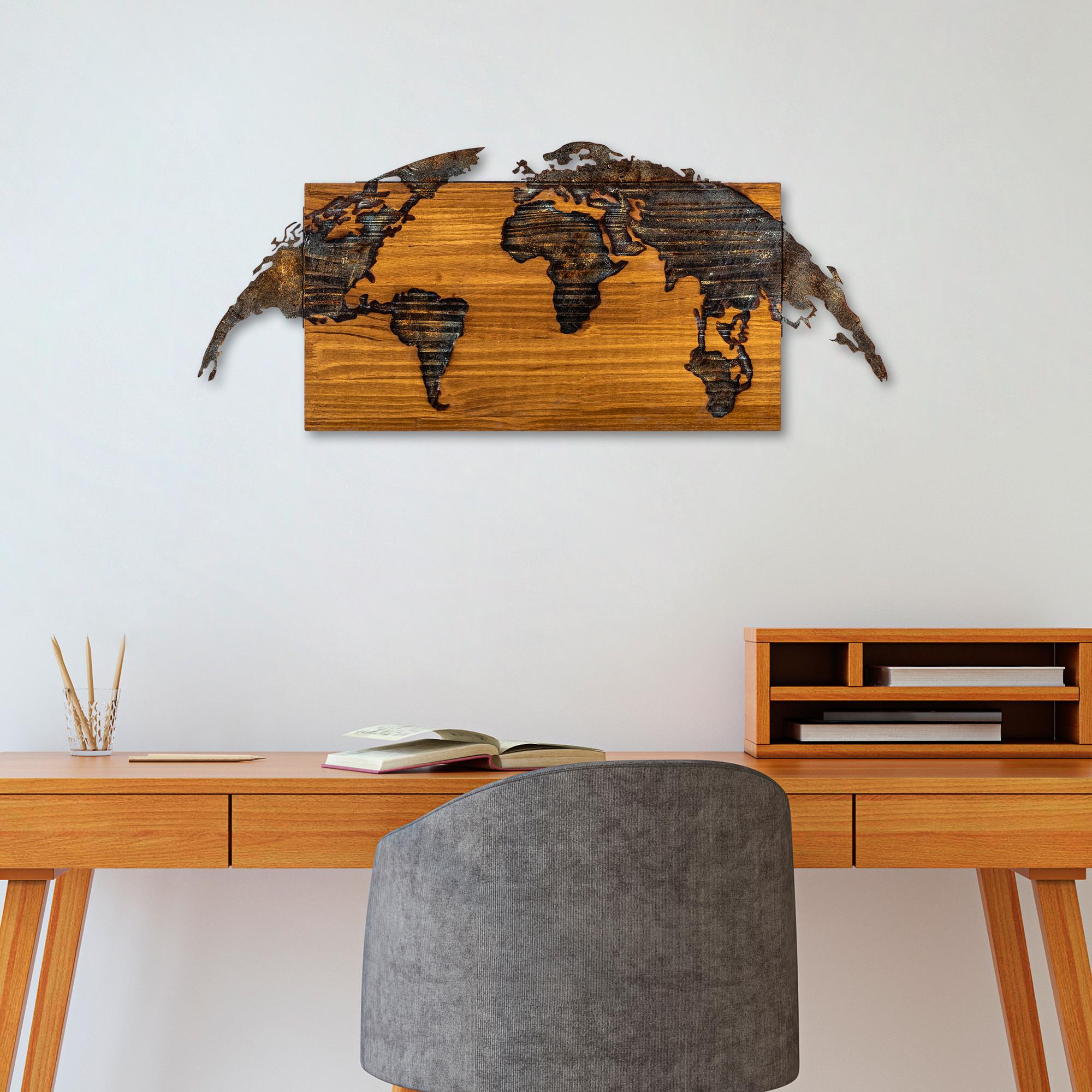 MA-145-A Ahşap Metal Duvar Tablosu | ByLamp