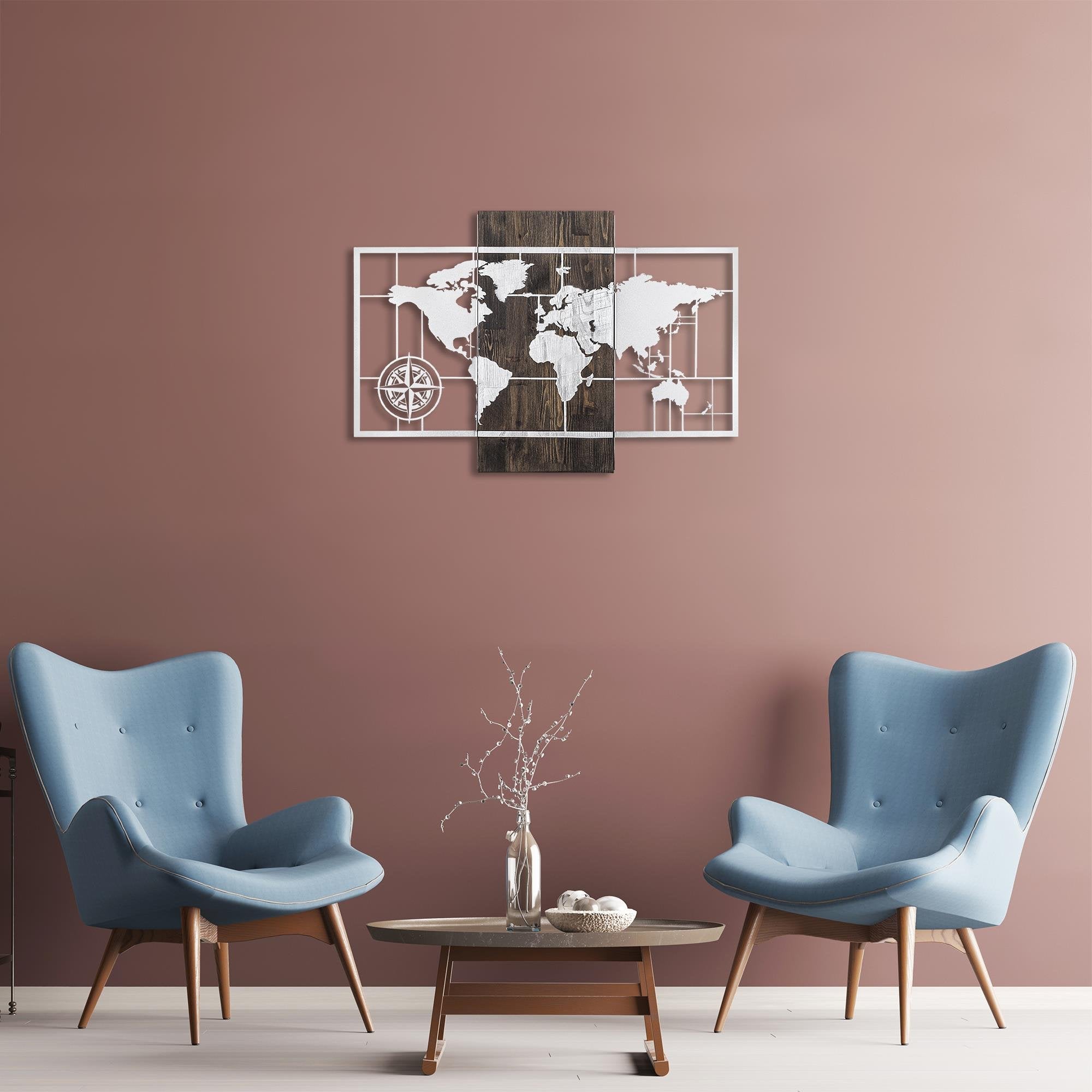 MA-146 Ahşap Metal Duvar Tablosu | ByLamp