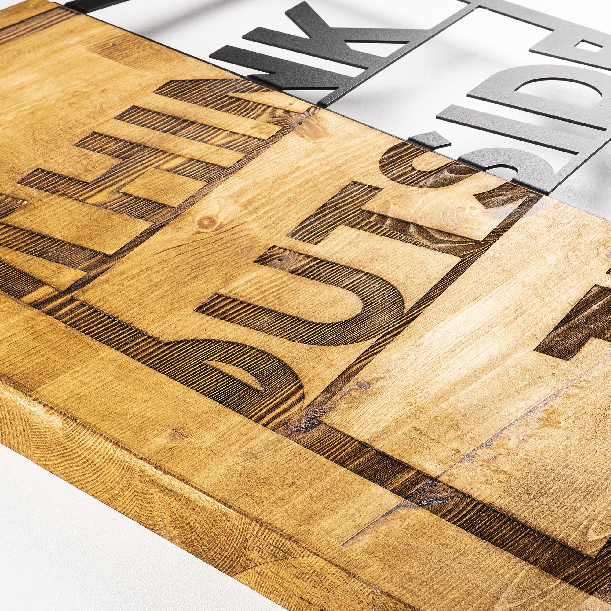 MA-147 Ahşap Metal Duvar Tablosu | ByLamp