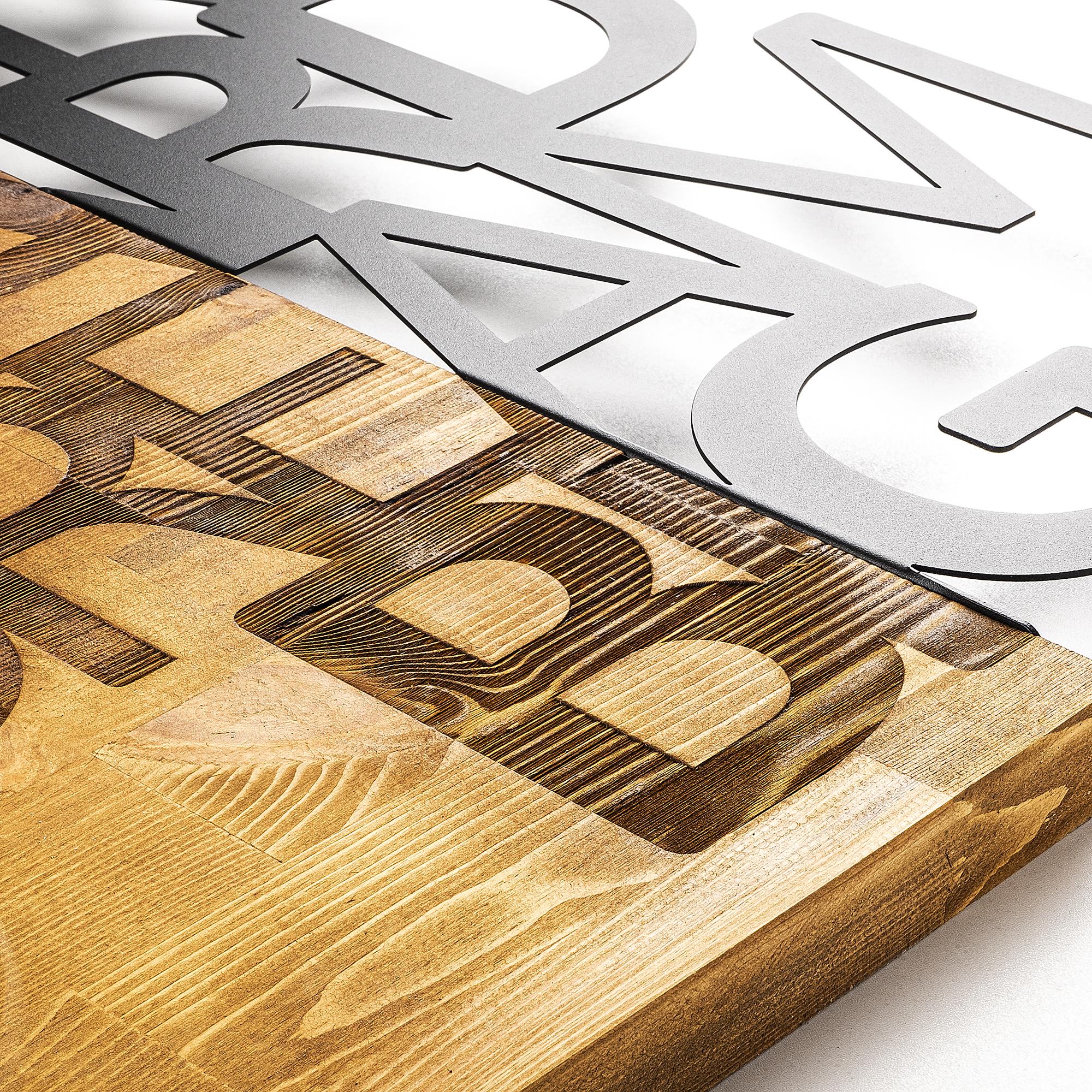 MA-149 Ahşap Metal Duvar Tablosu | ByLamp