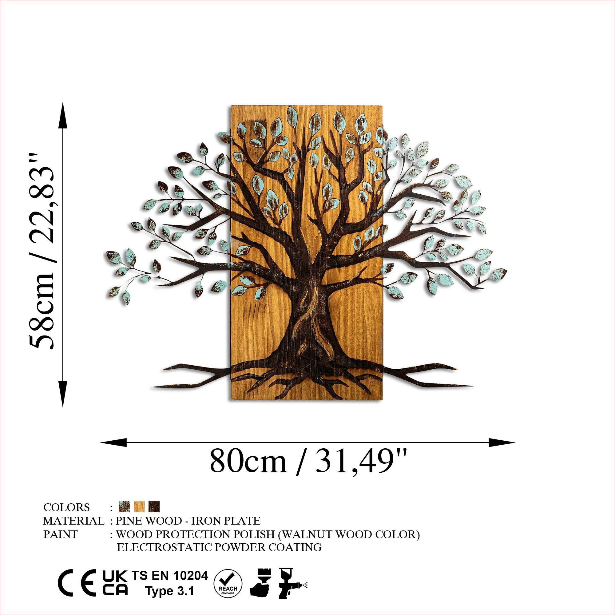 MA-382-A Ahşap Metal Duvar Tablosu | ByLamp