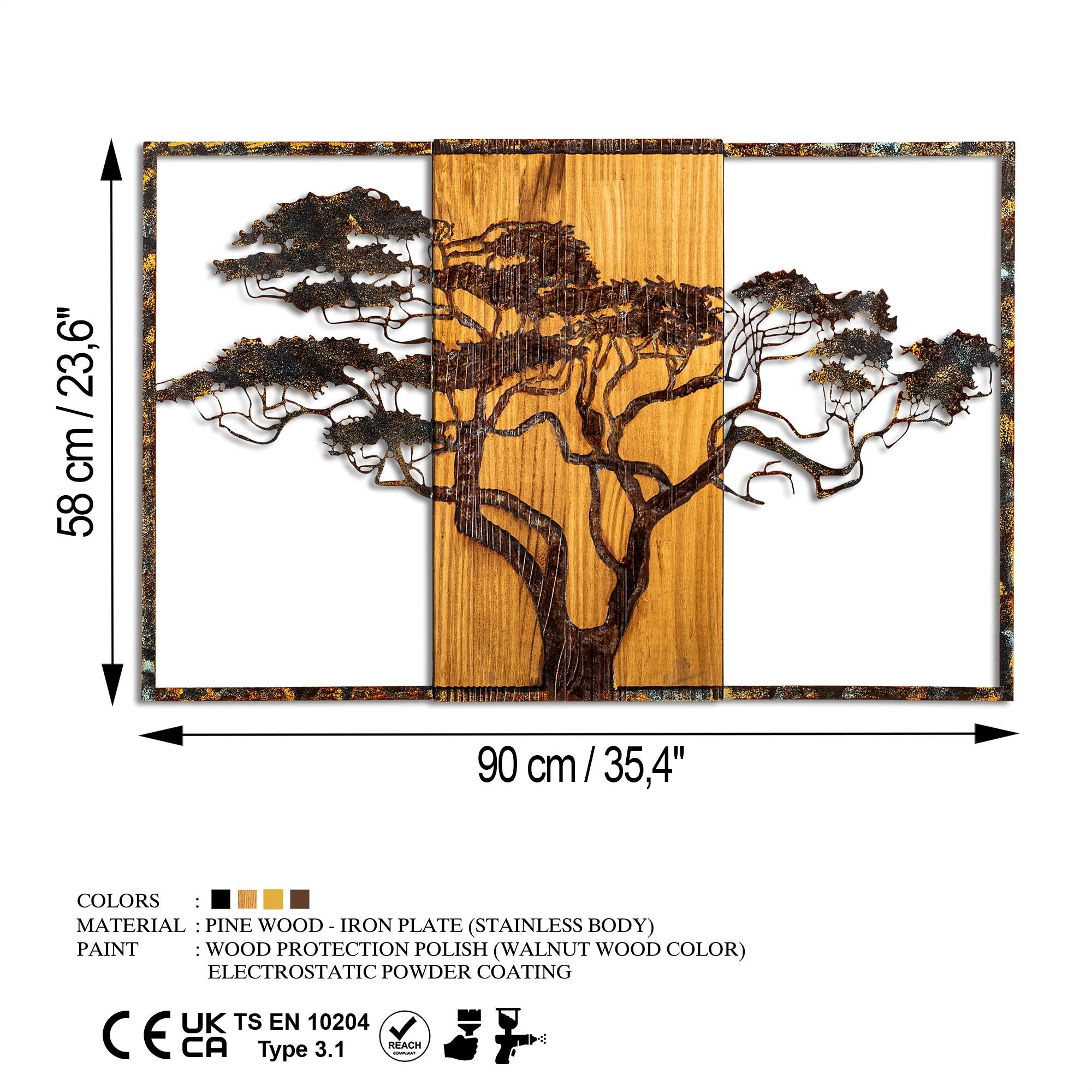 MA-388-A Ahşap Metal Duvar Tablosu | ByLamp