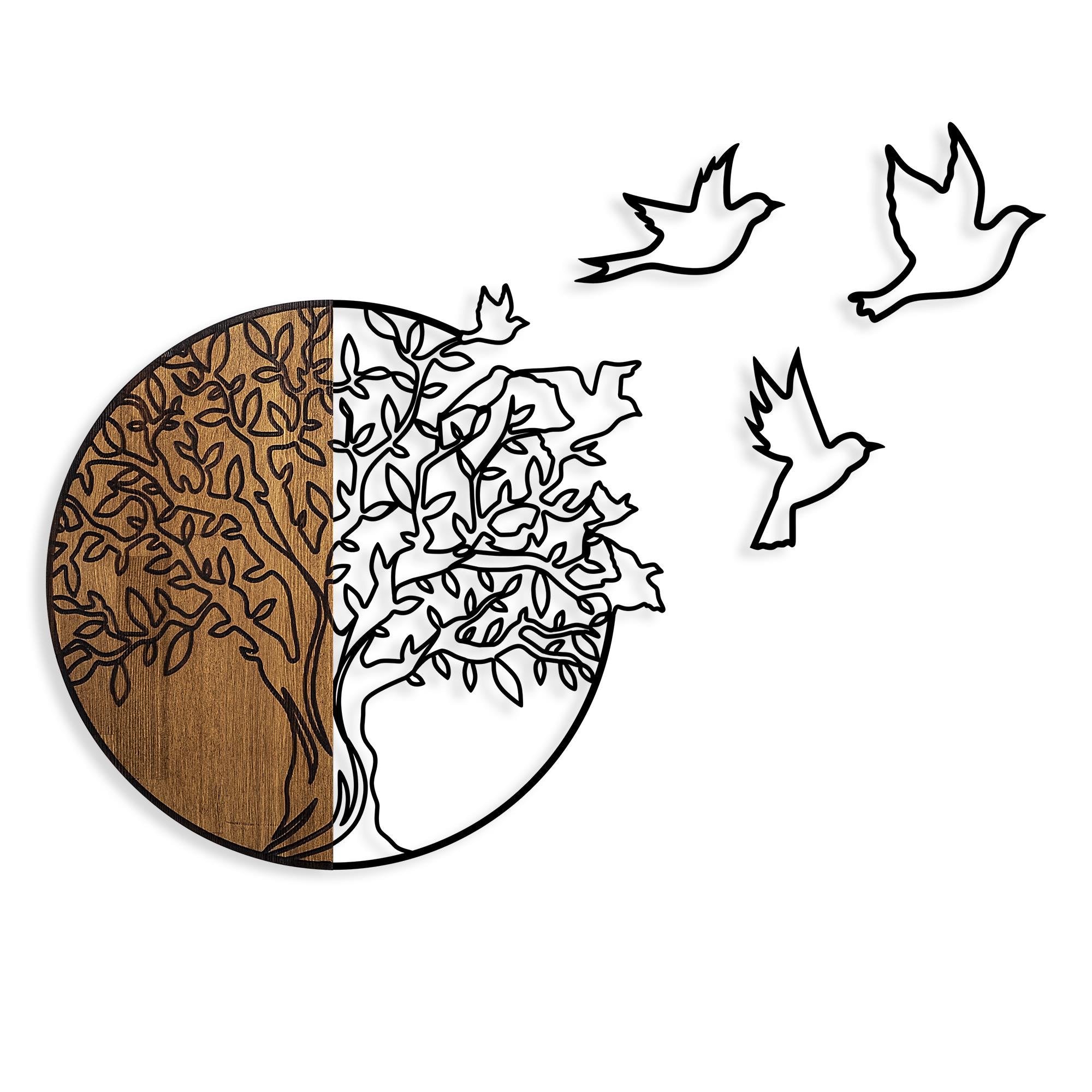 MA-392 Ahşap Metal Duvar Tablosu | ByLamp