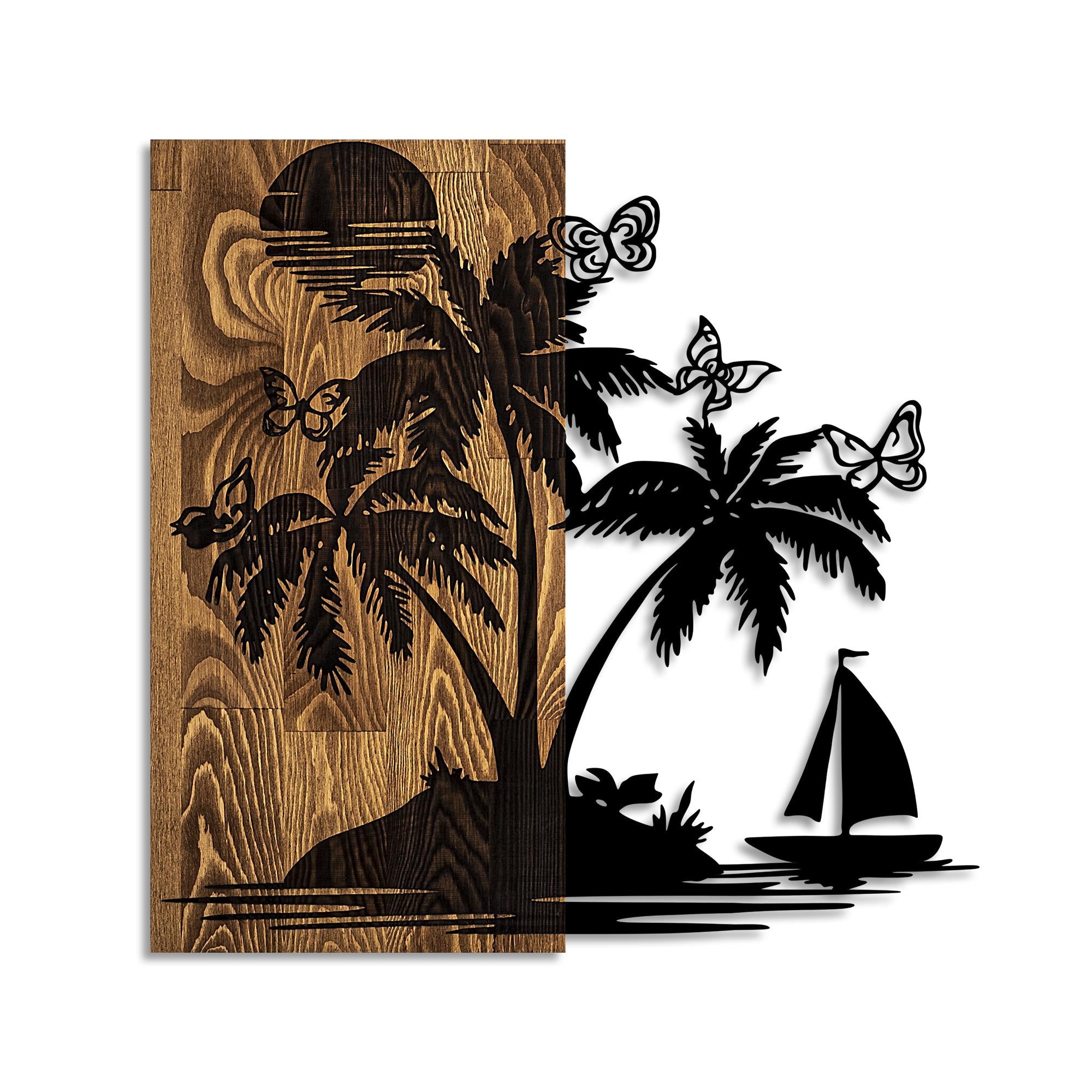 MA-411 Ahşap Metal Duvar Tablosu | ByLamp