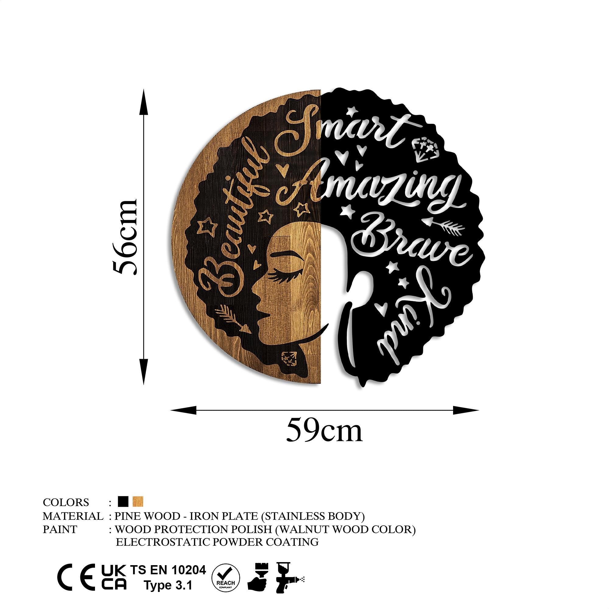 MA-412 Ahşap Metal Duvar Tablosu | ByLamp