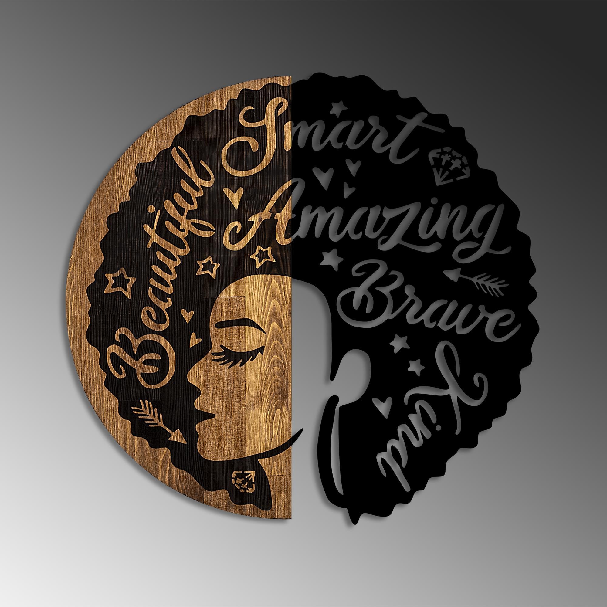 MA-412 Ahşap Metal Duvar Tablosu | ByLamp