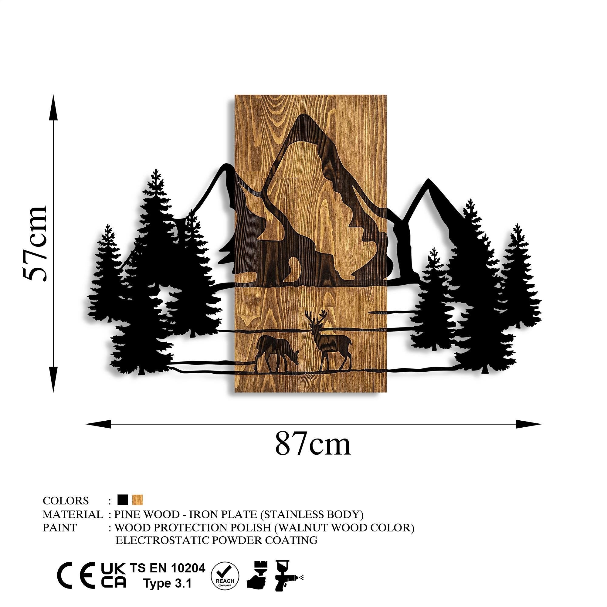 MA-414 Ahşap Metal Duvar Tablosu | ByLamp