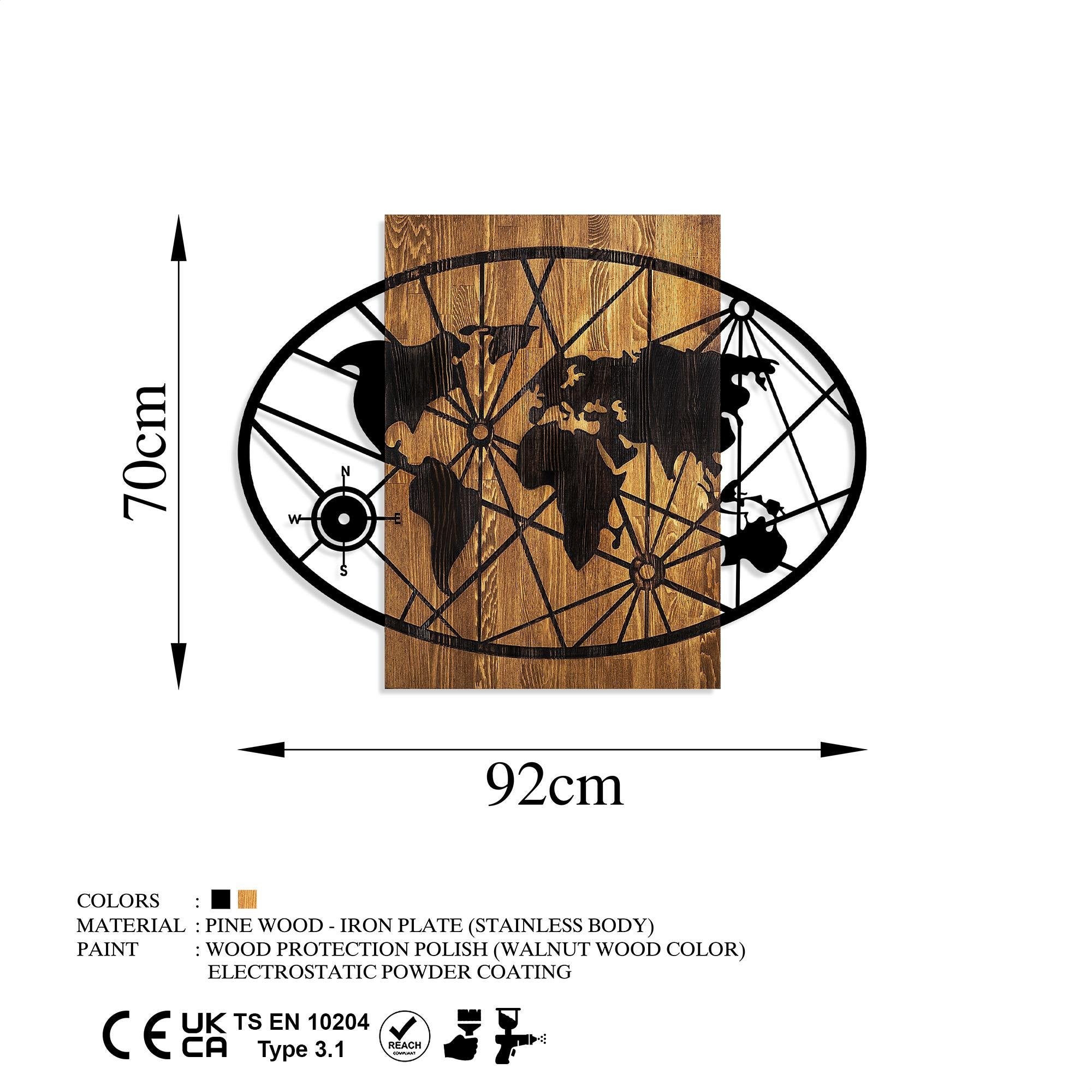 MA-419 Ahşap Metal Duvar Tablosu | ByLamp