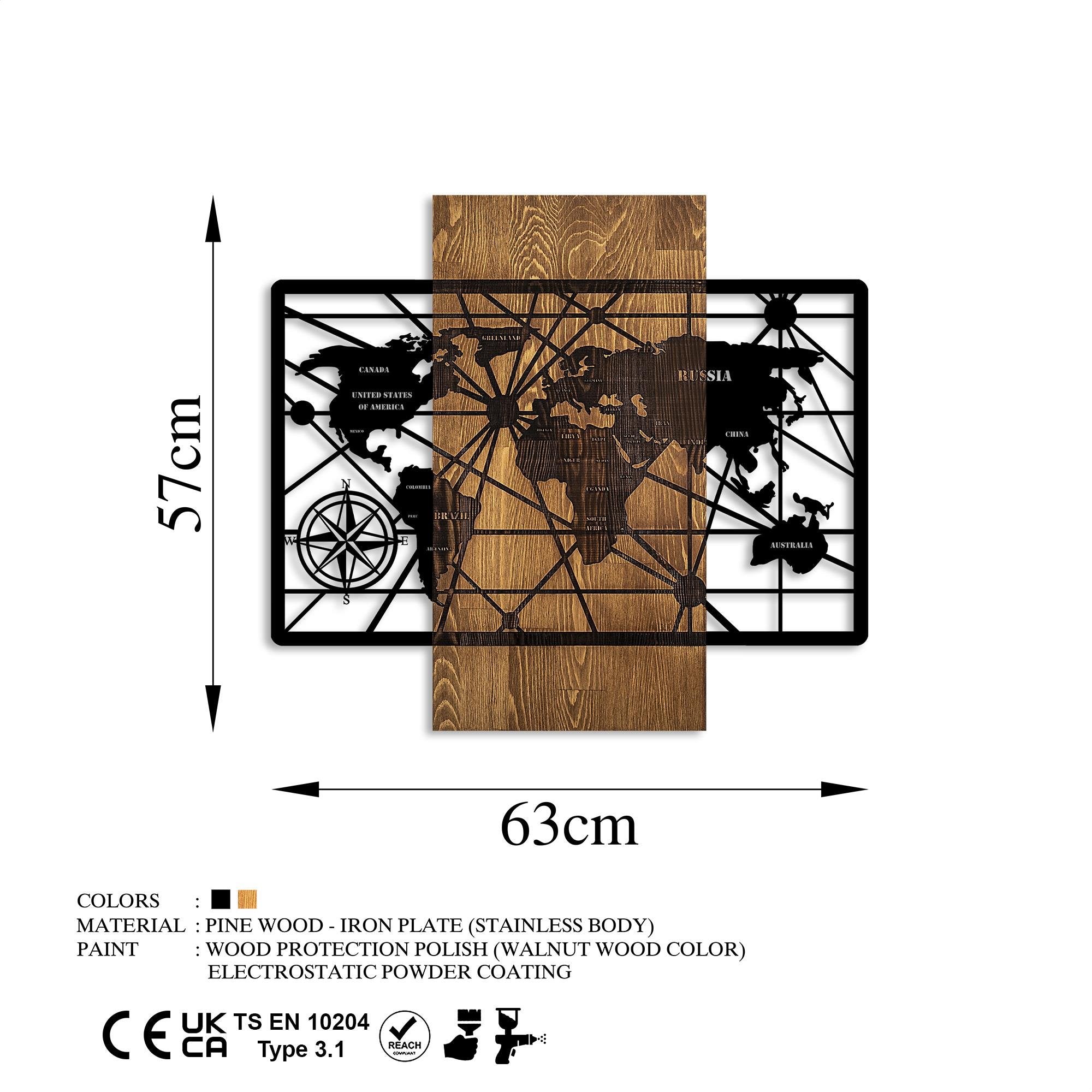 MA-424 Ahşap Metal Duvar Tablosu | ByLamp