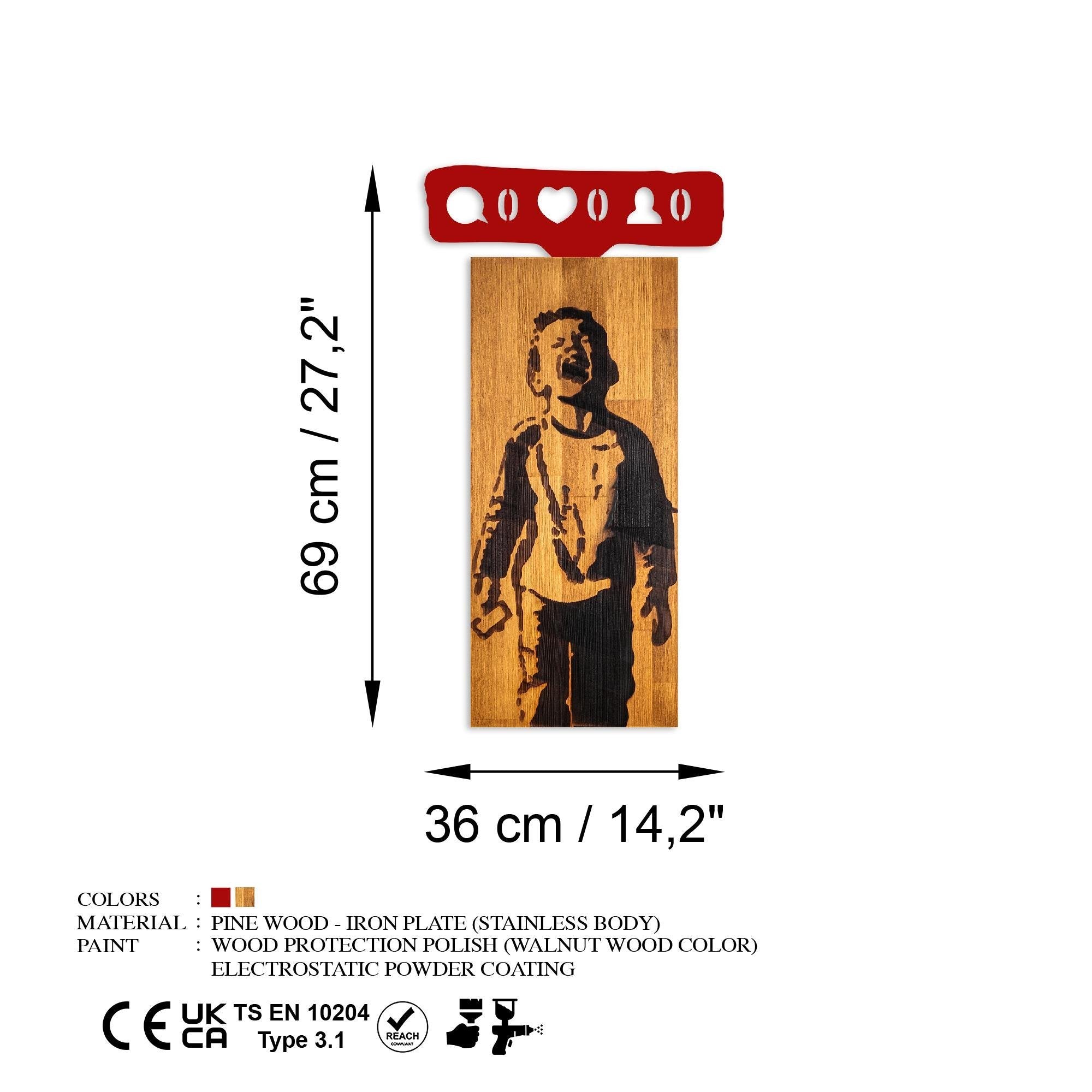 MA-444 Ahşap Metal Duvar Tablosu | ByLamp