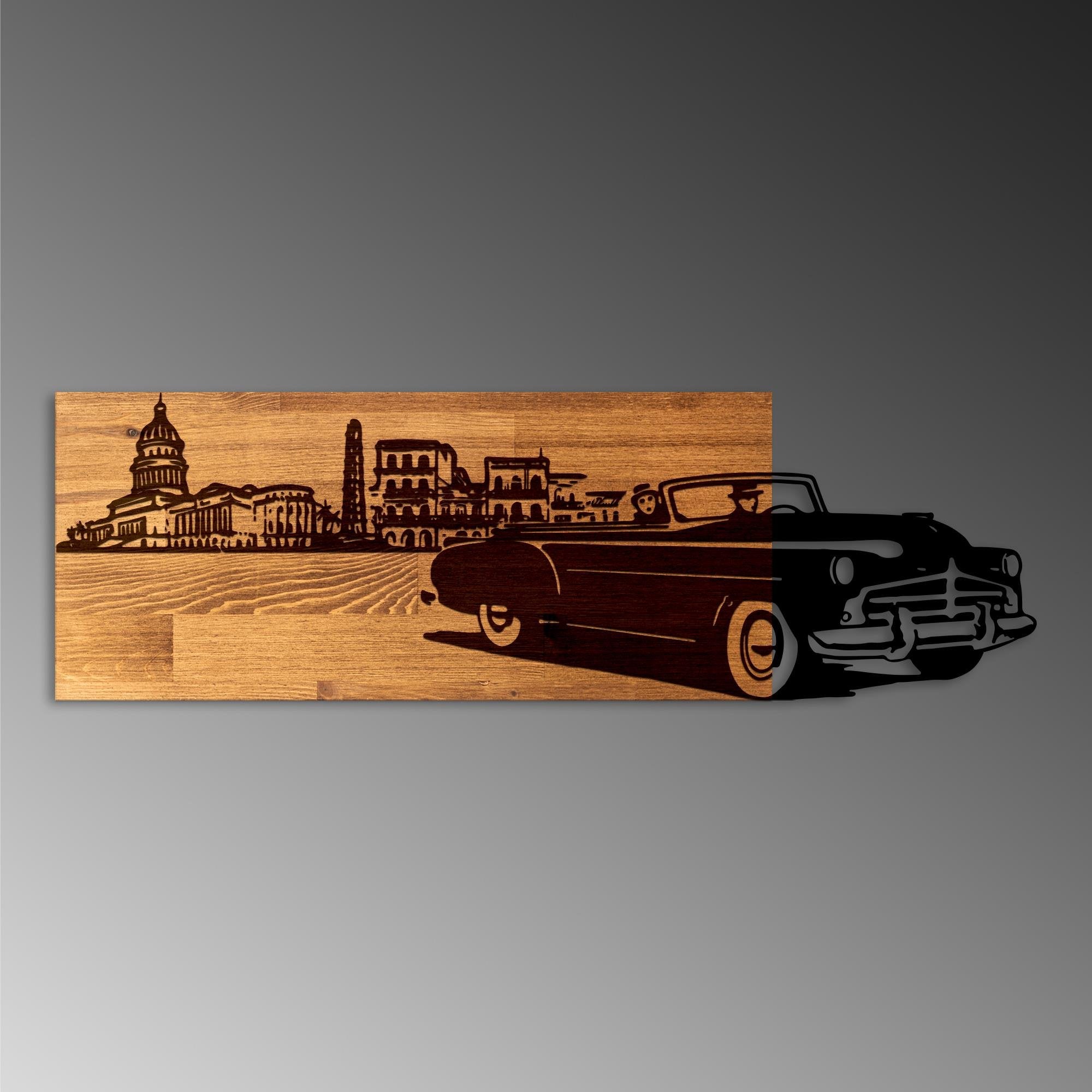 MA-461 Ahşap Metal Duvar Tablosu | ByLamp