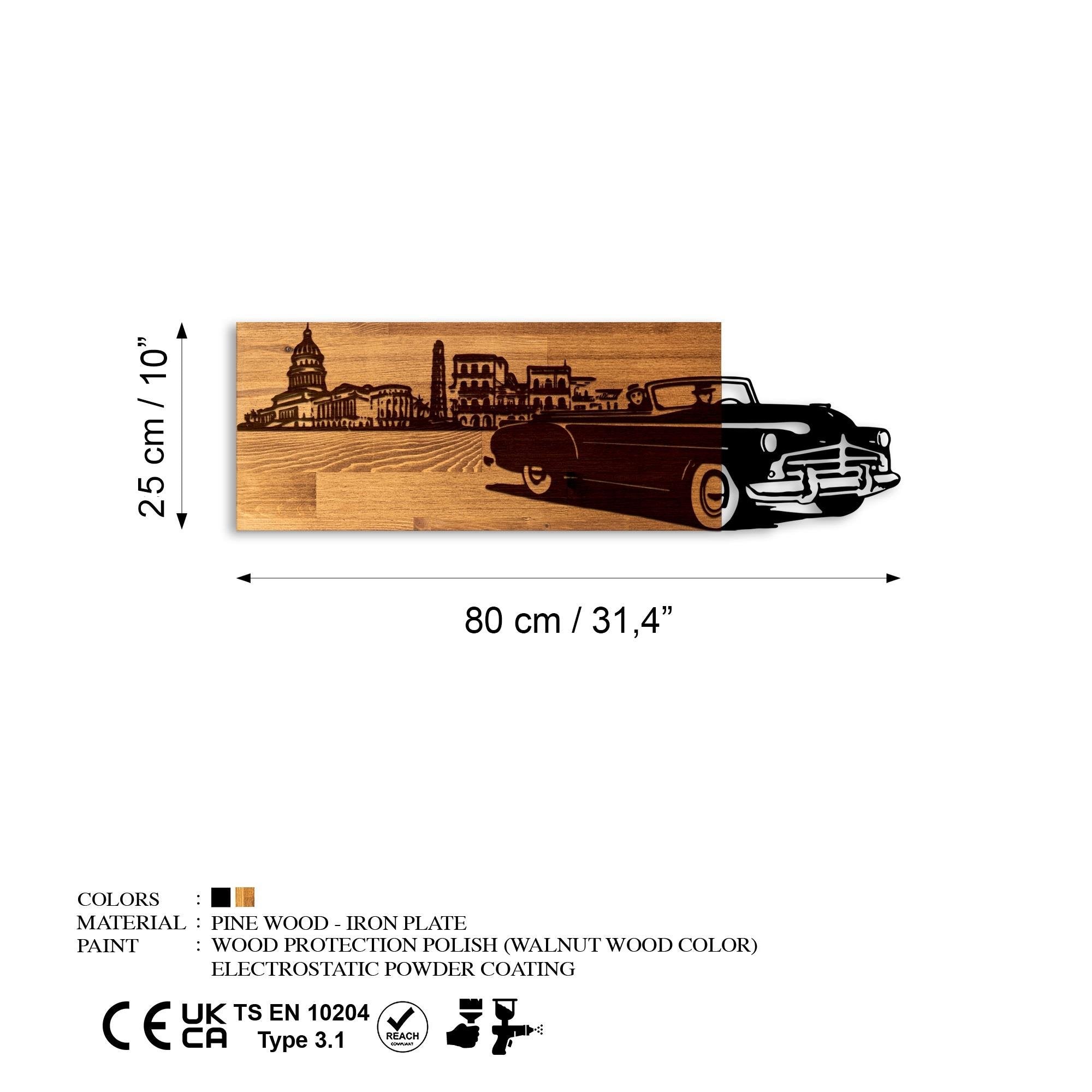 MA-461 Ahşap Metal Duvar Tablosu | ByLamp