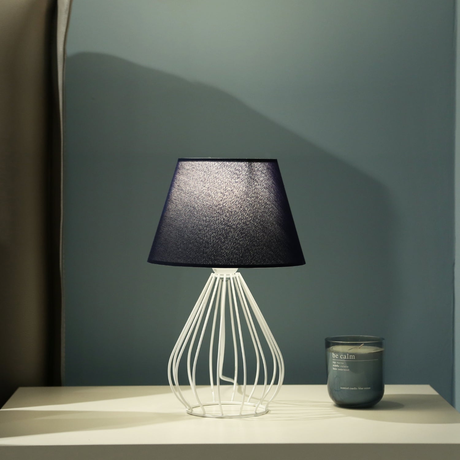 Marine Series Navy Blue Fabric Metal Wire Lampshade | ByLamp