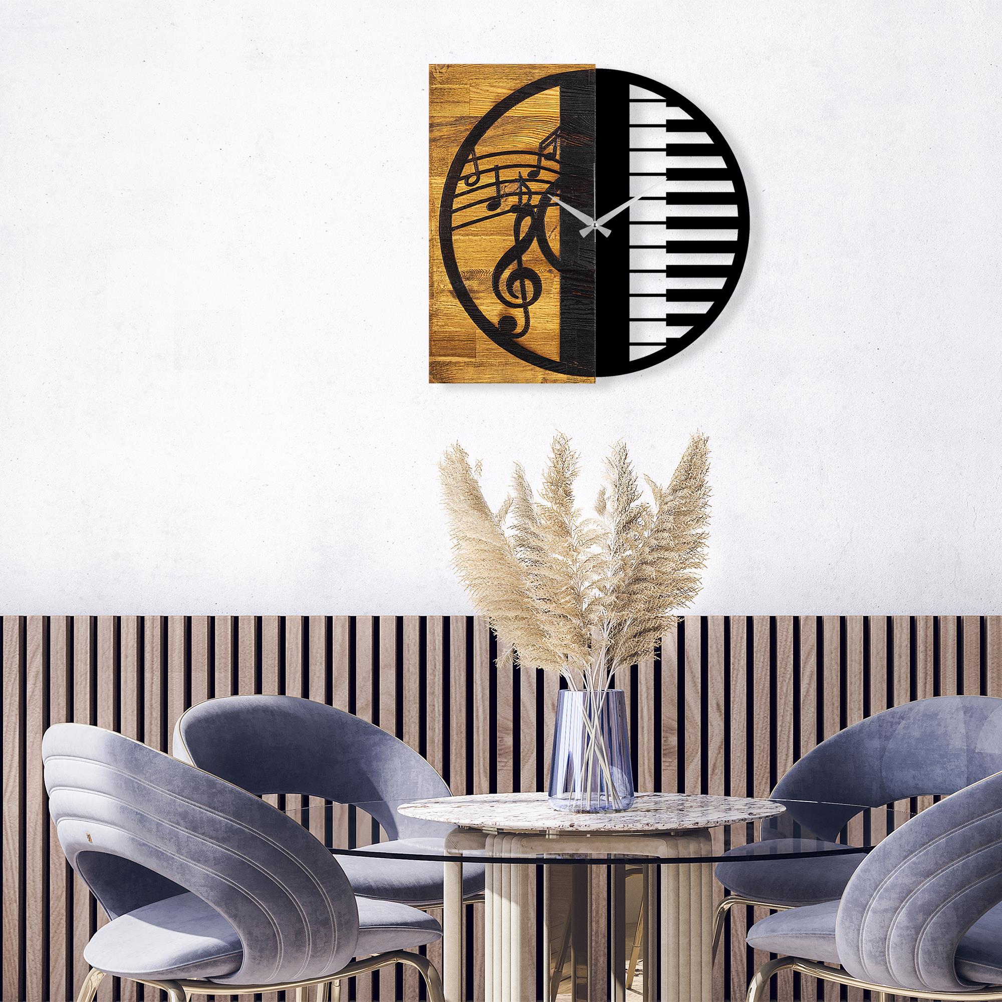 MAS-011 Dekoratif Ahşap Metal Duvar Saati | ByLamp