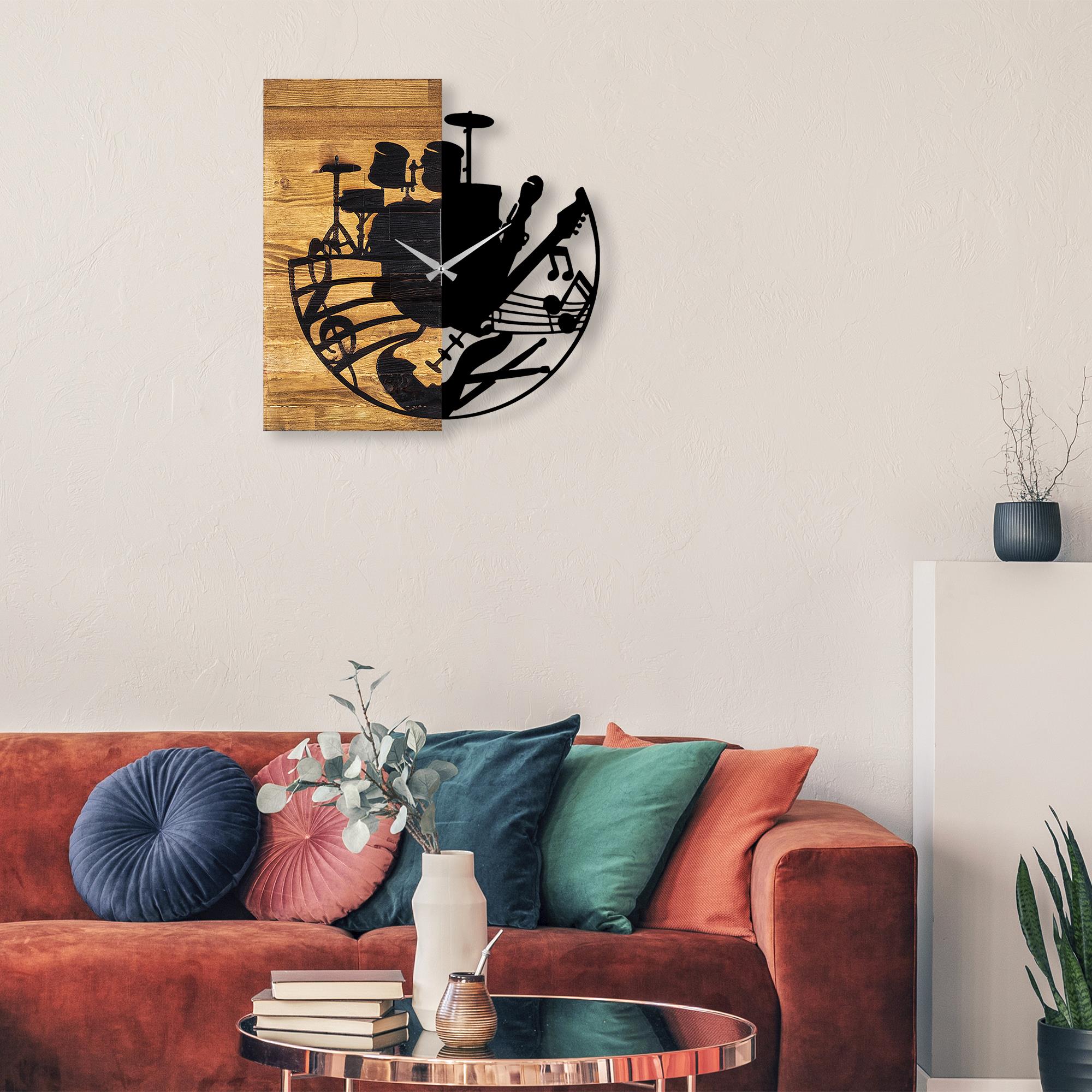 MAS-033 Dekoratif Ahşap Metal Duvar Saati | ByLamp