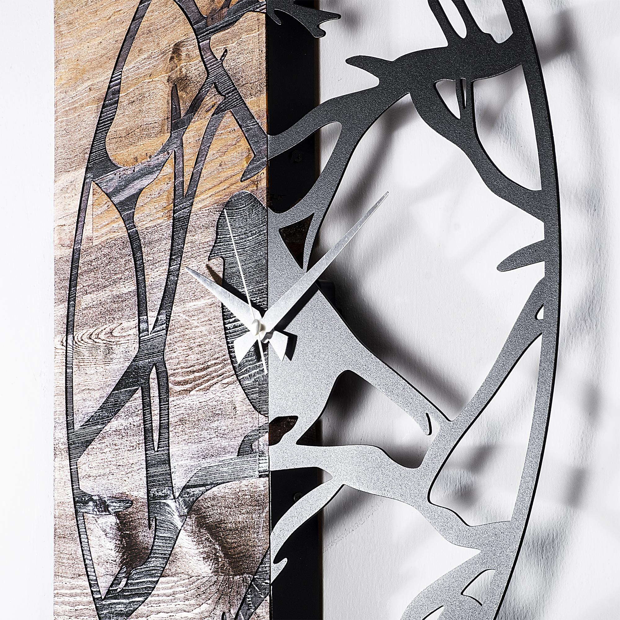 MAS-035 Dekoratif Ahşap Metal Duvar Saati | ByLamp