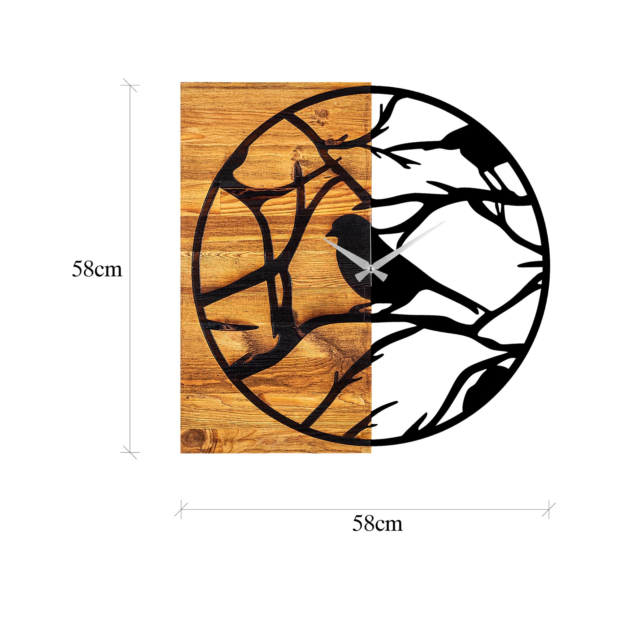 MAS-035 Dekoratif Ahşap Metal Duvar Saati | ByLamp