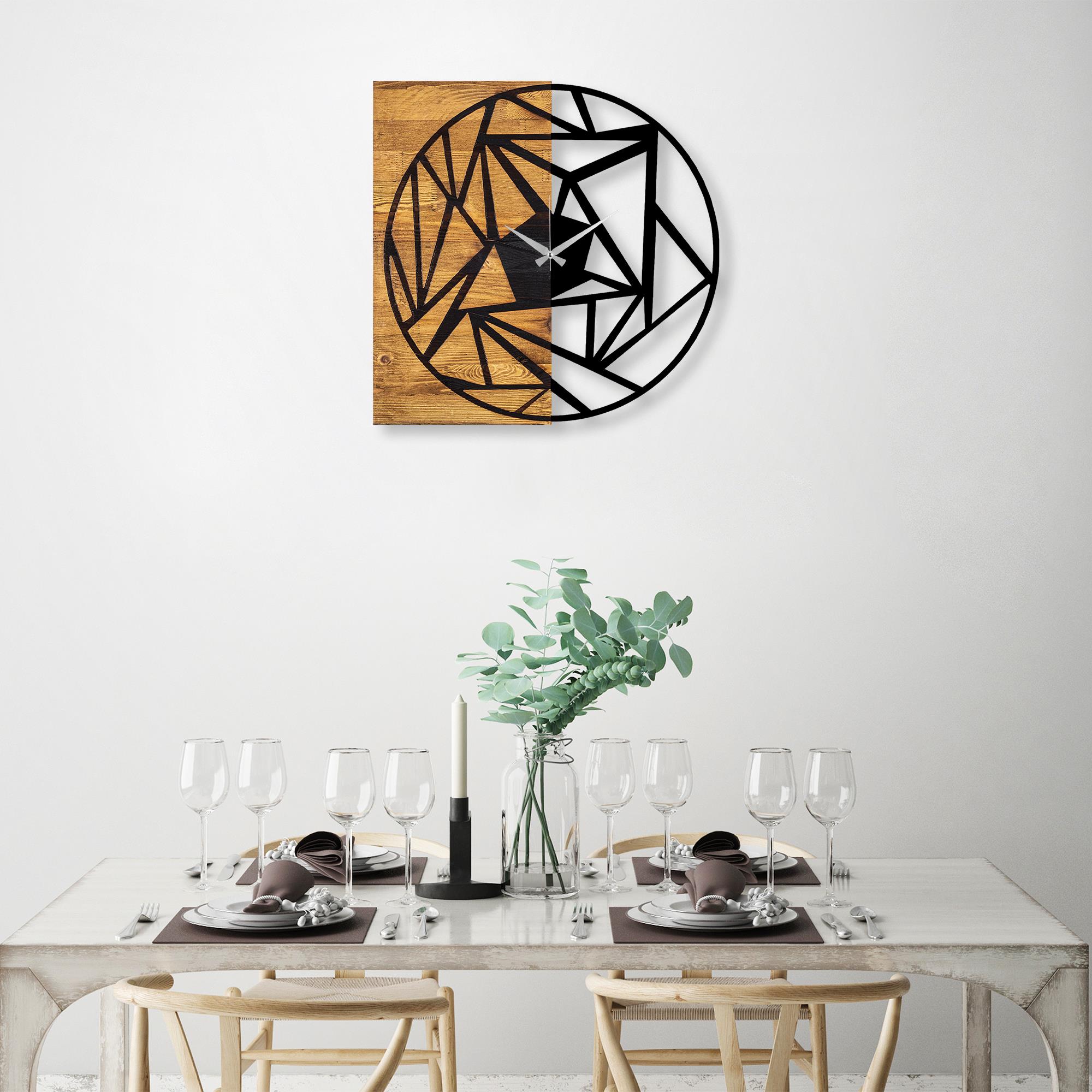 MAS-036 Dekoratif Ahşap Metal Duvar Saati | ByLamp