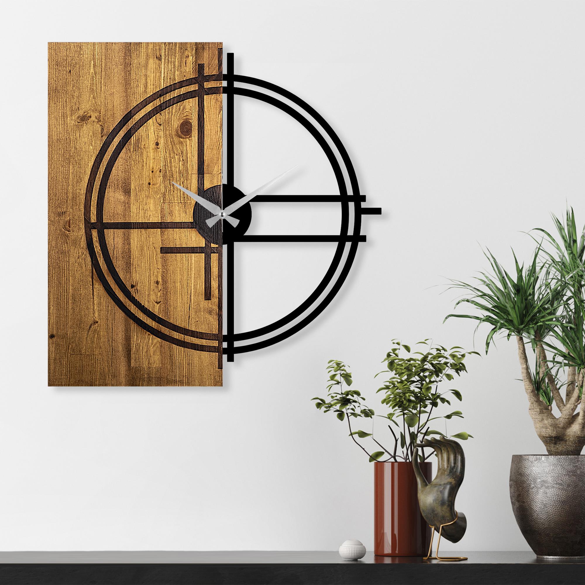 MAS-038 Dekoratif Ahşap Metal Duvar Saati | ByLamp