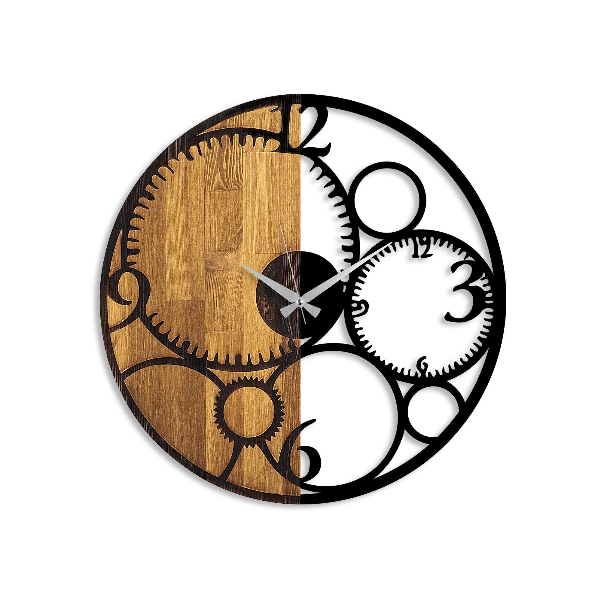 MAS-048 Dekoratif Ahşap Metal Duvar Saati | ByLamp