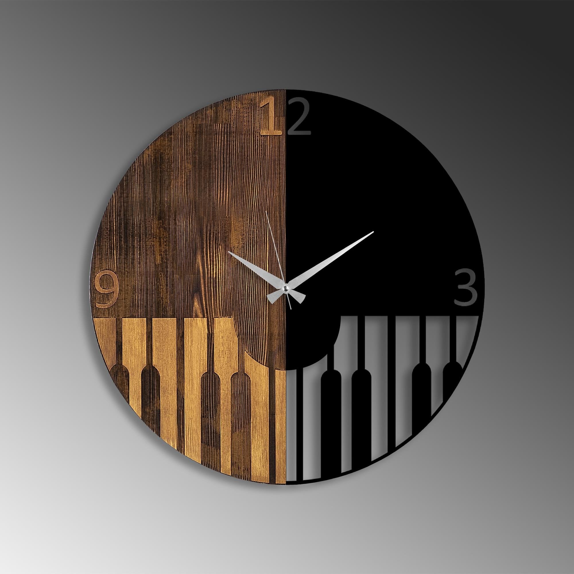 MAS-051 Dekoratif Ahşap Metal Duvar Saati | ByLamp